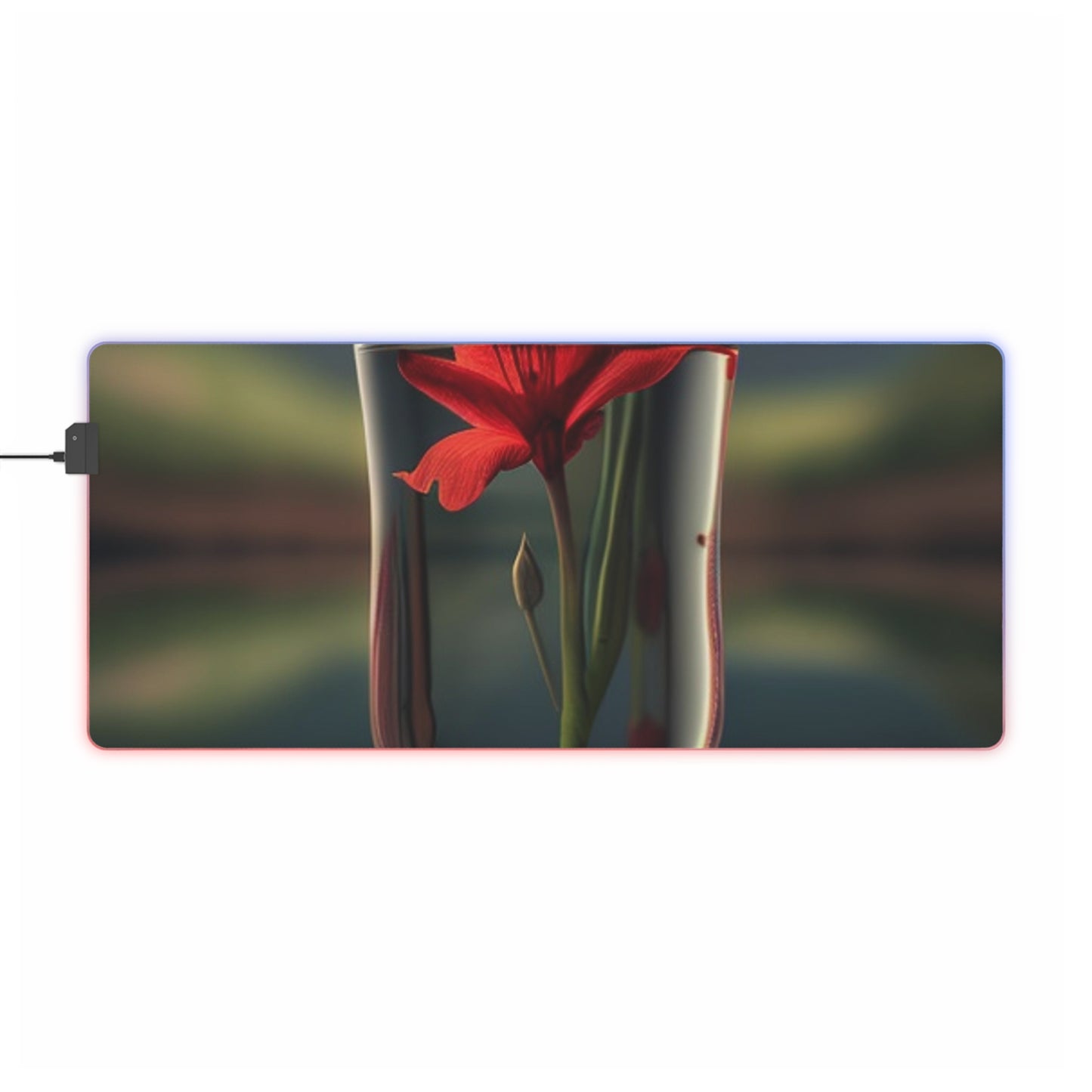 LED Gaming Mouse Pad Red Lily in a Glass vase 1