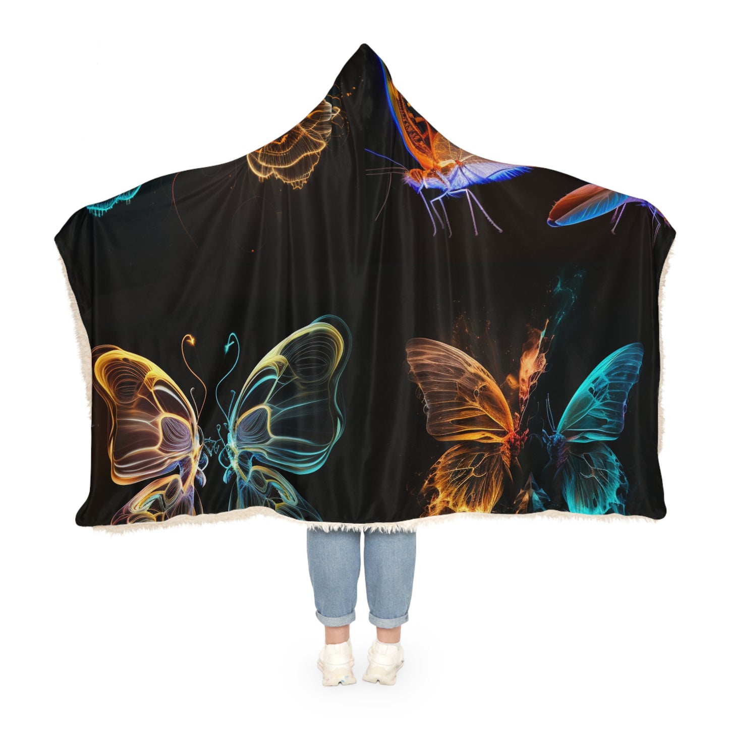 Snuggle Hooded Blanket Neon Glo Butterfly 5
