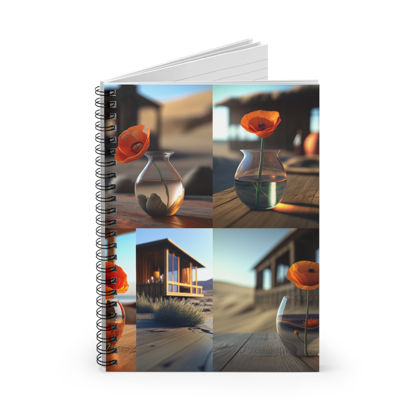Spiral Notebook - Ruled Line Poppy in a Glass Vase 5