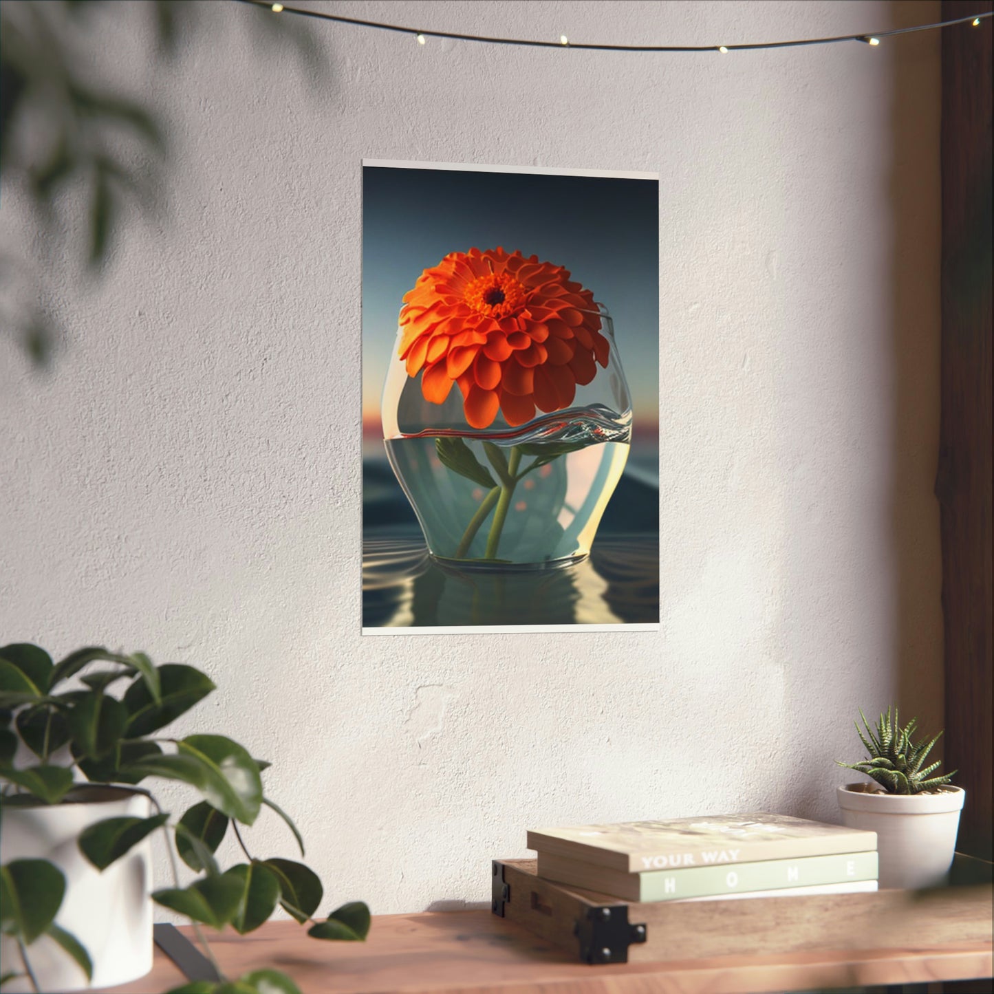 Premium Matte Vertical Posters Orange Zinnia 4