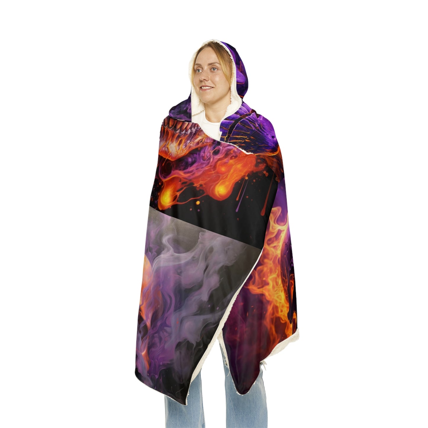 Snuggle Hooded Blanket Skull Flames 5