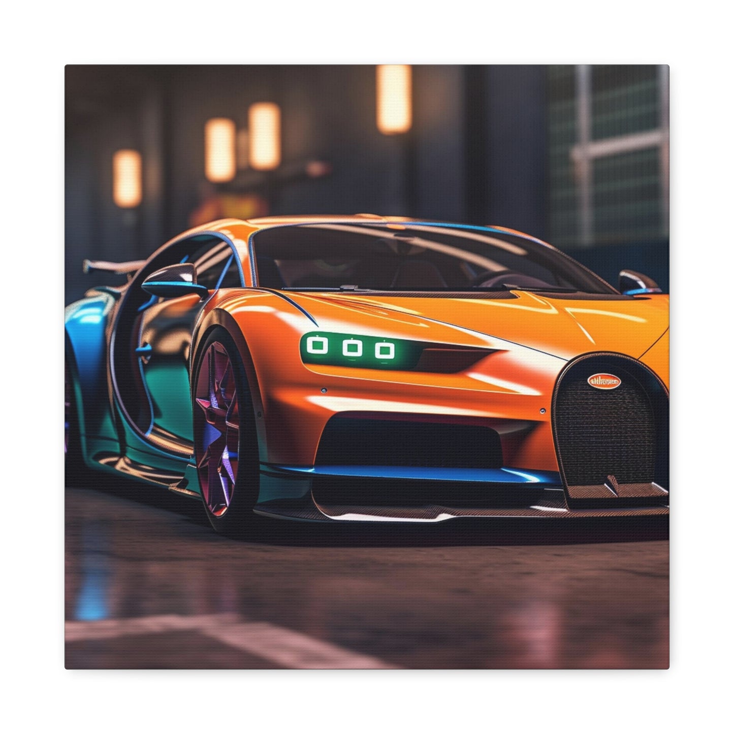 Canvas Gallery Wraps Hyper Bugatti Neon Chiron 1