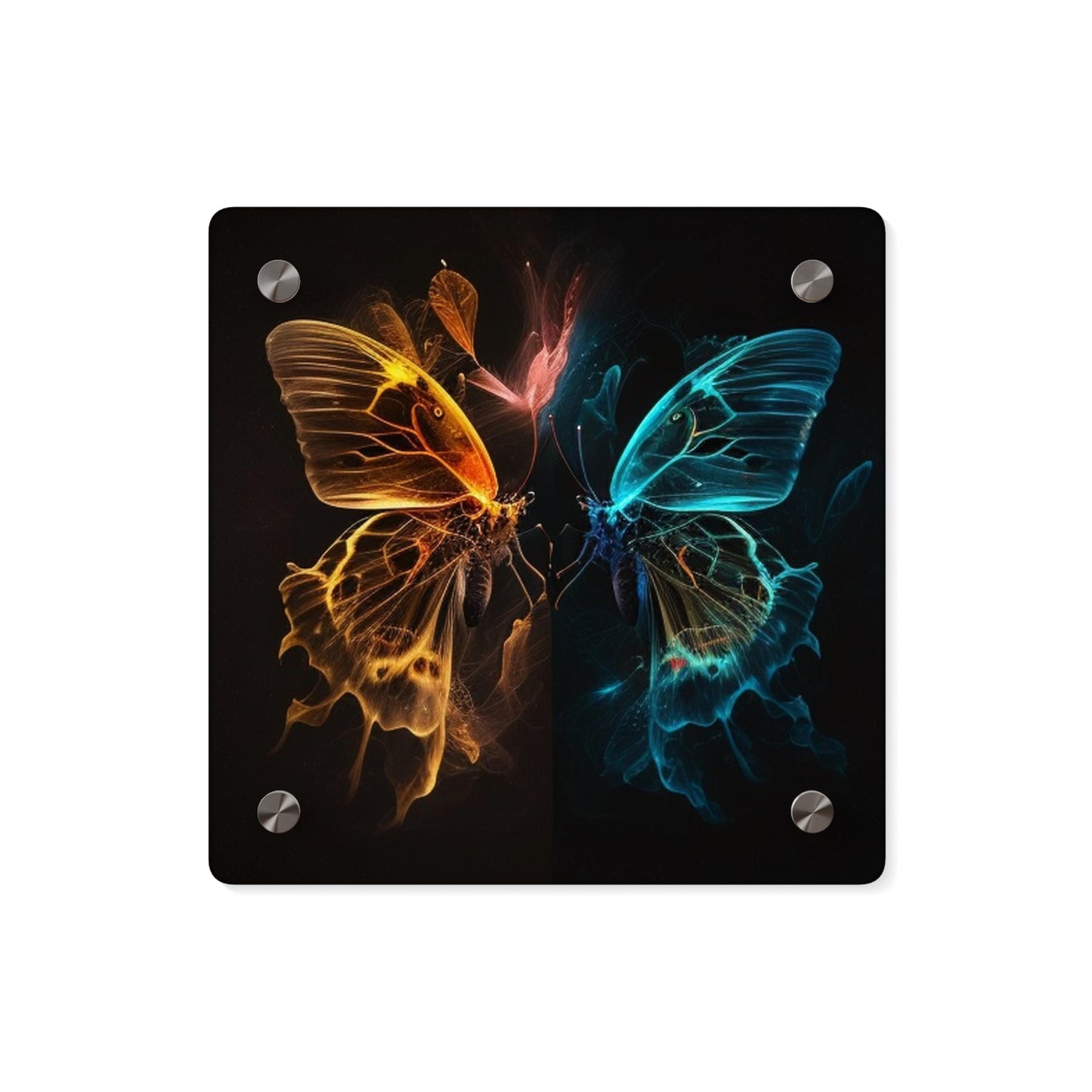 Acrylic Wall Art Panels Kiss Neon Butterfly 4