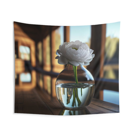 Indoor Wall Tapestries White Peony glass vase 3