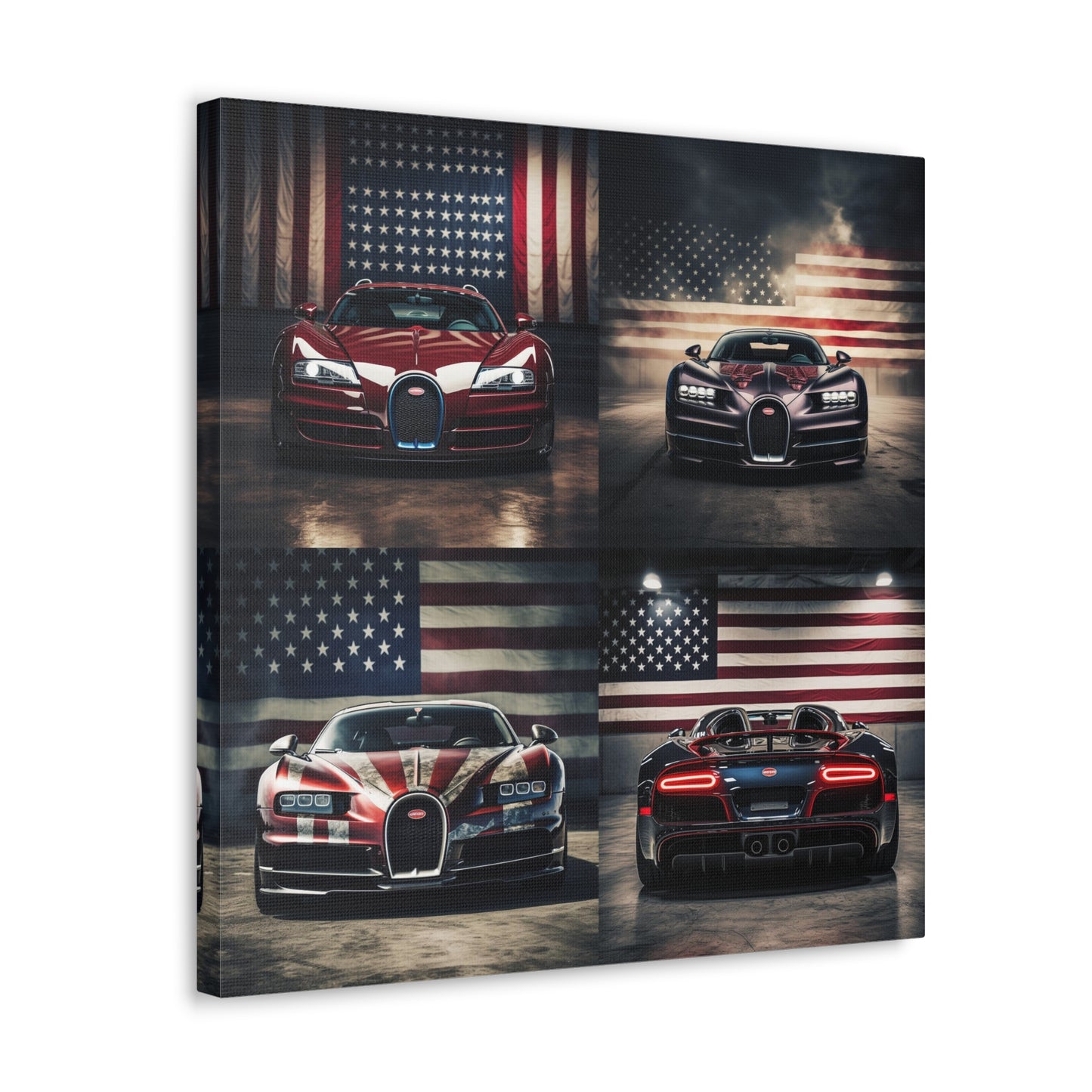 Canvas Gallery Wraps American Flag Background Bugatti 5