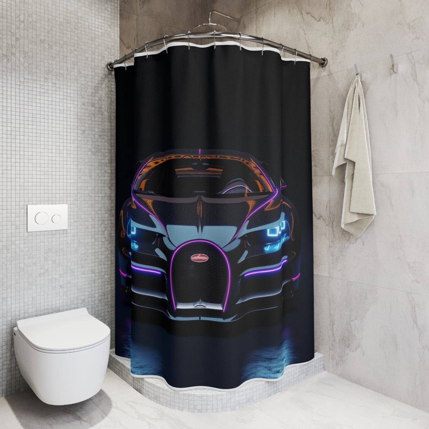 Polyester Shower Curtain Hyper Bugatti Chiron 2