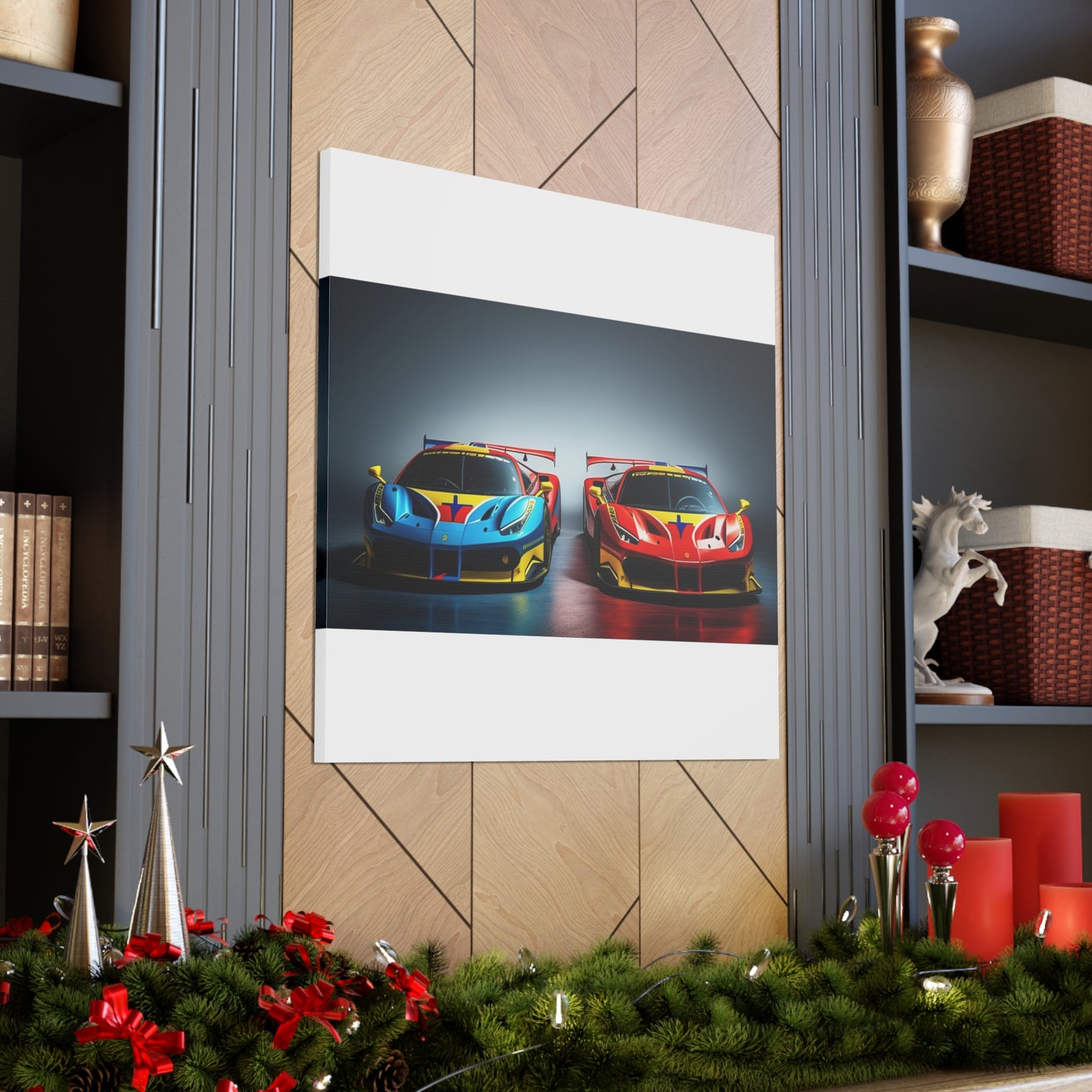 Canvas Gallery Wraps Ferrari Red Blue 2