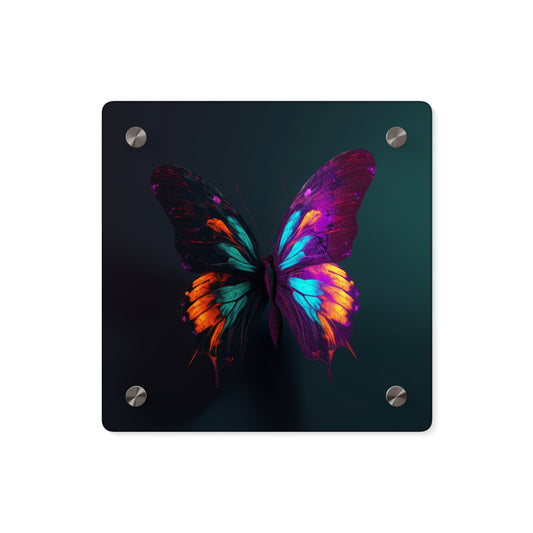 Acrylic Wall Art Panels Hyper Colorful Butterfly Purple 2