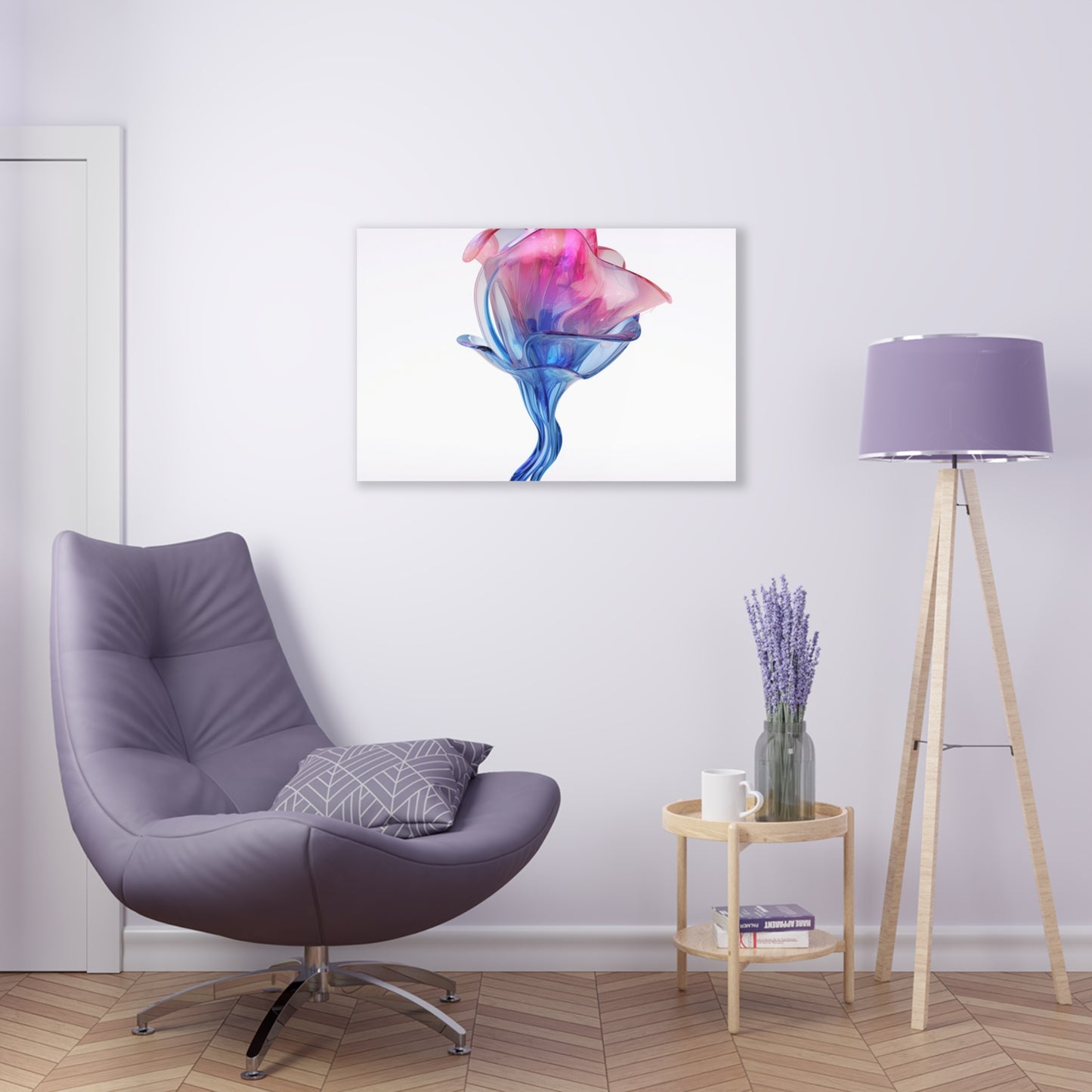 Acrylic Prints Pink & Blue Tulip Rose 4