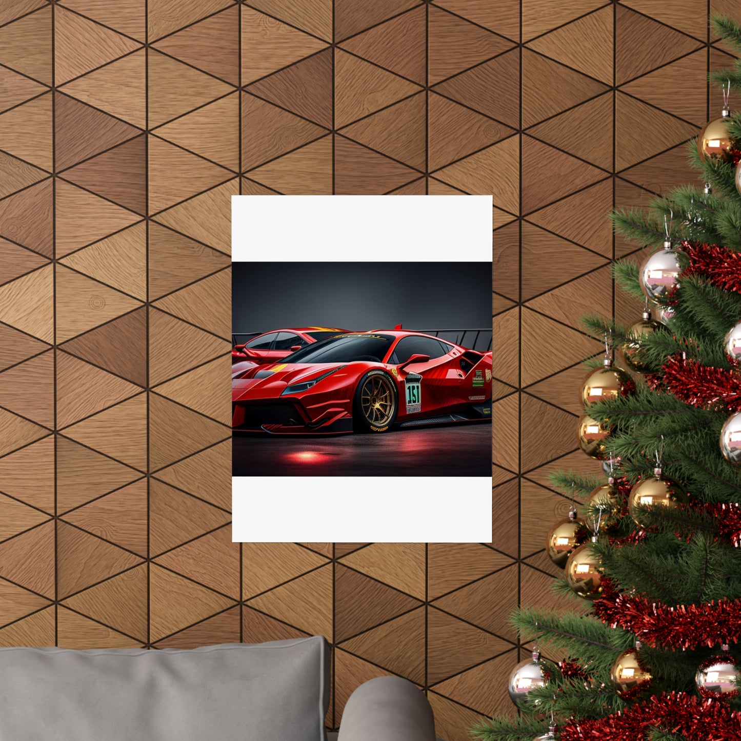 Premium Matte Vertical Posters Ferrari Red 2