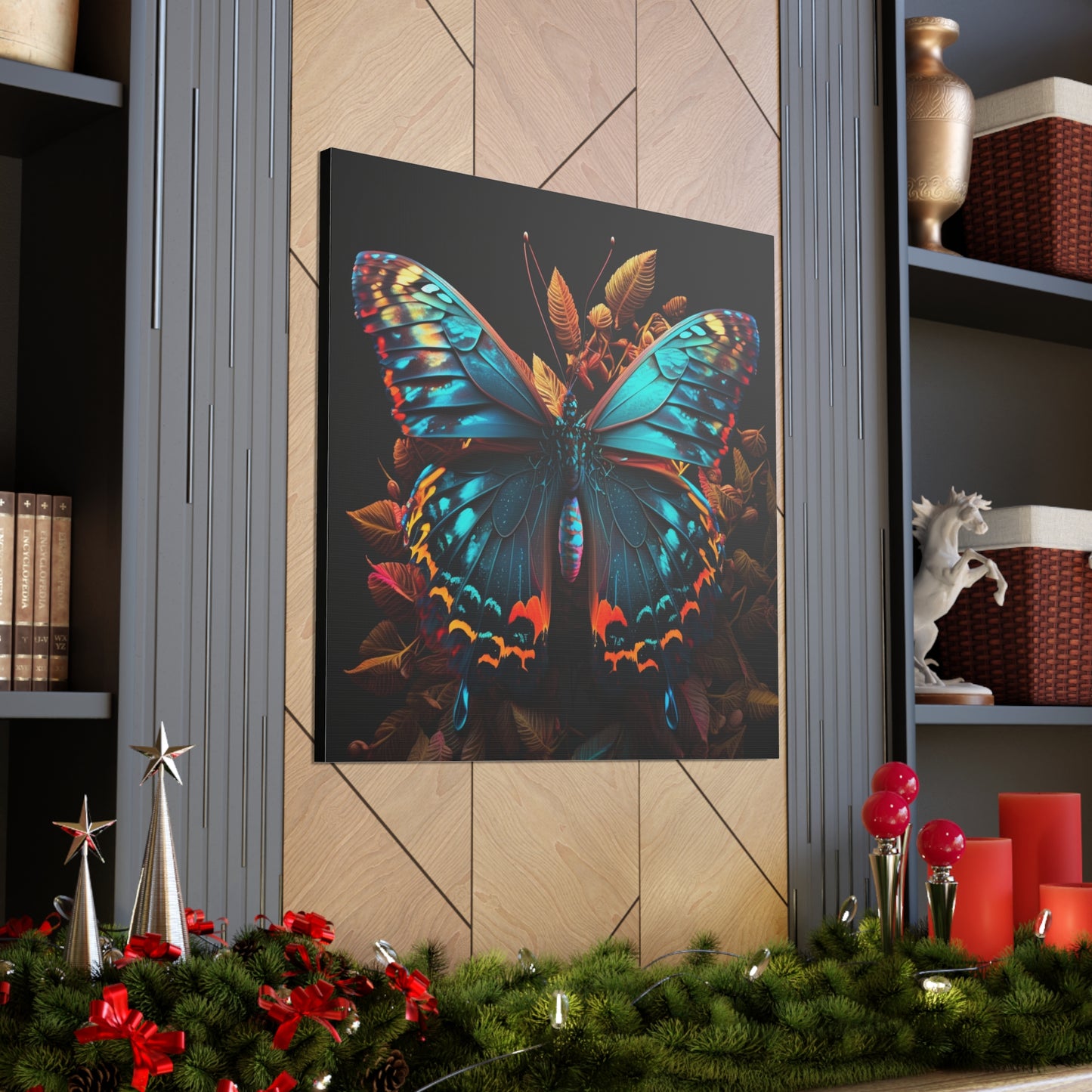 Canvas Gallery Wraps Hue Neon Butterfly 1