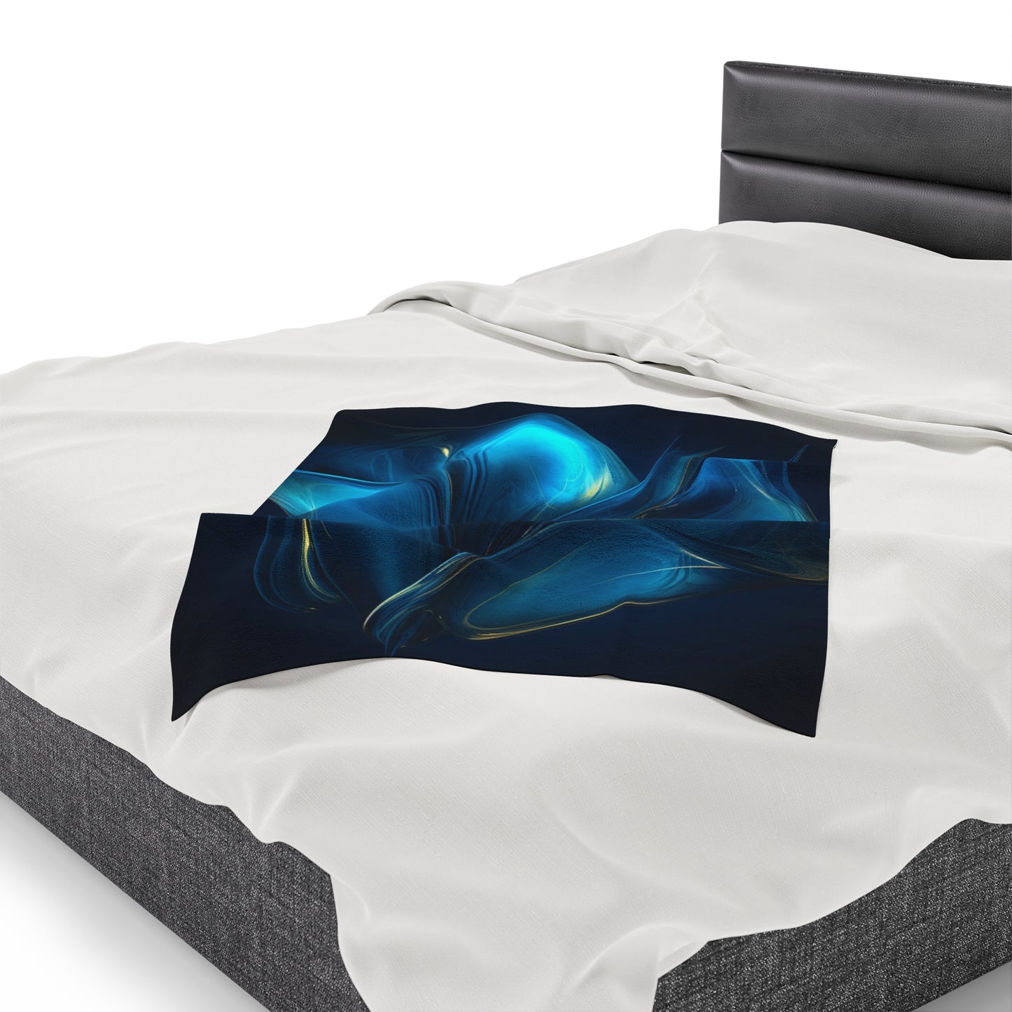 Velveteen Plush Blanket Abstract Blue Tulip 2