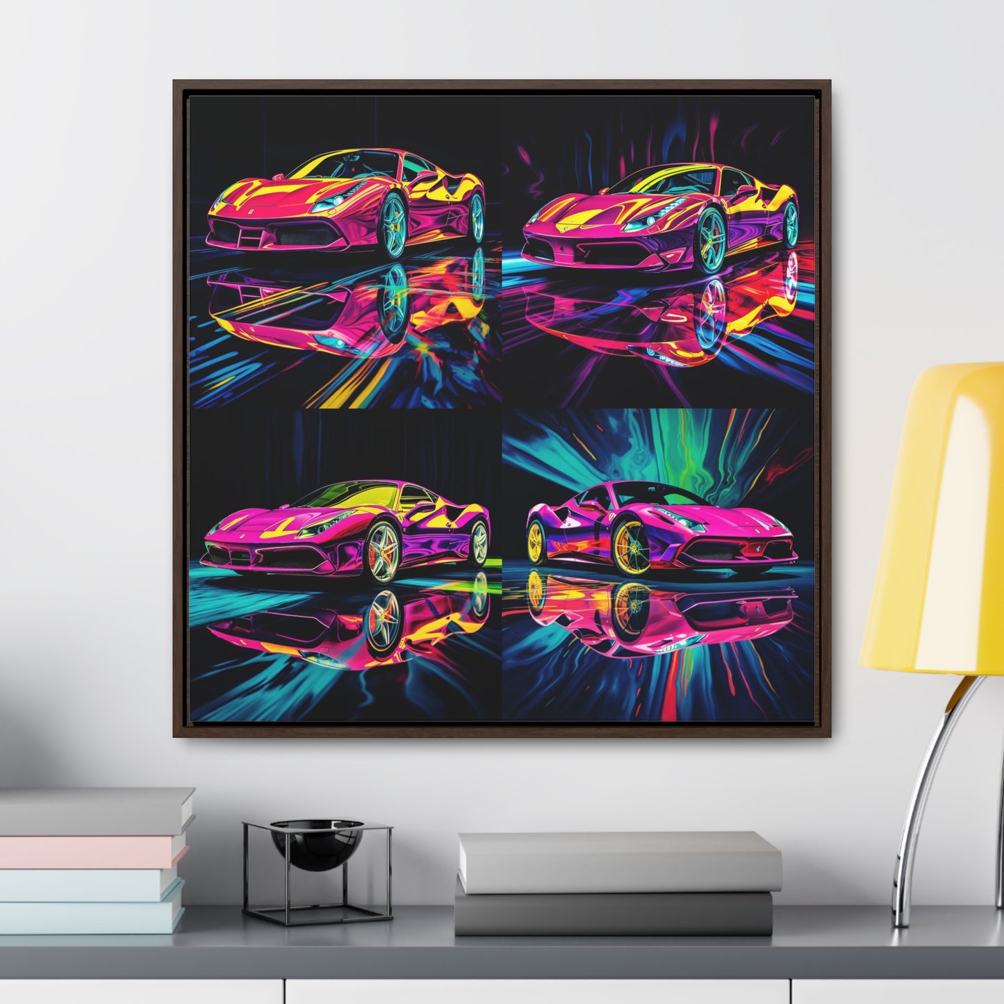 Gallery Canvas Wraps, Square Frame Pink Ferrari Macro 5