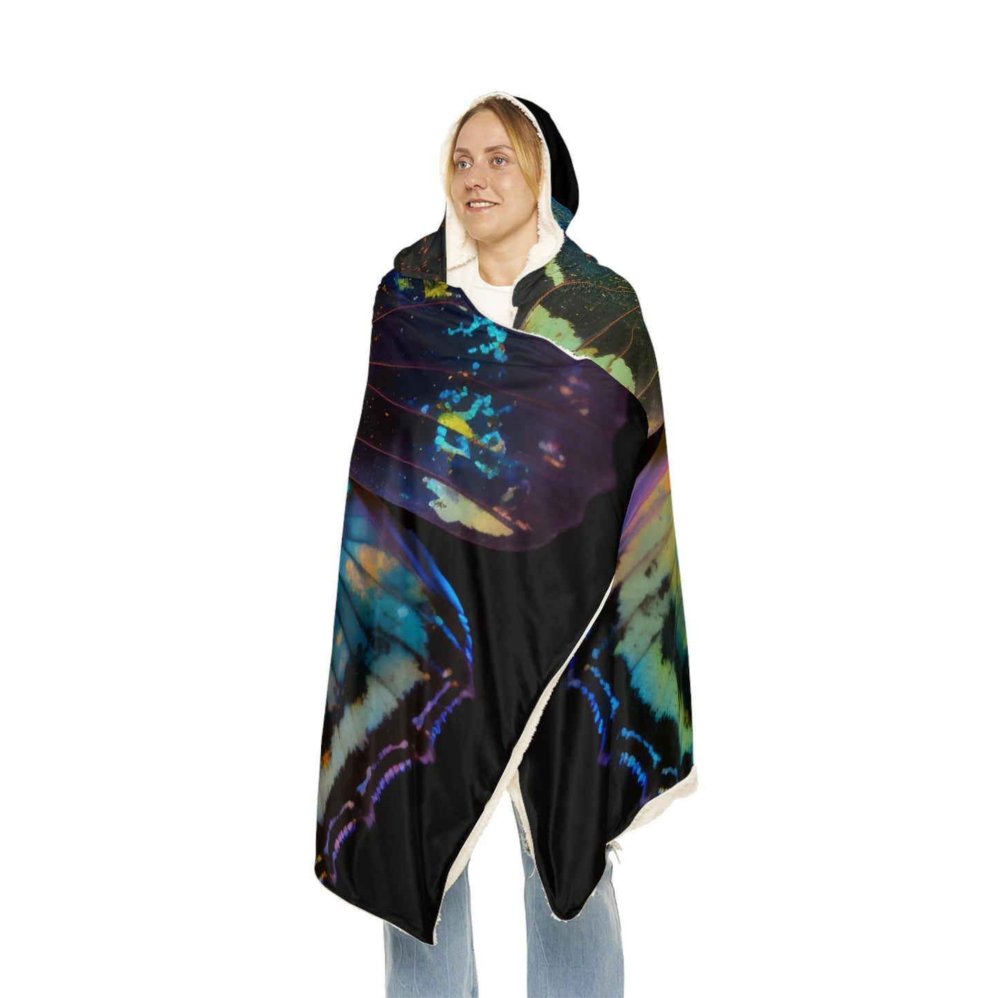 Snuggle Hooded Blanket Neon Butterfly Flair 4