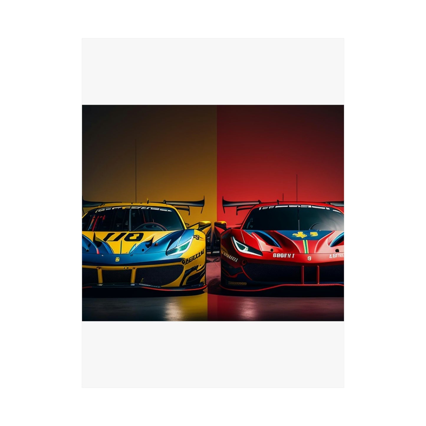 Premium Matte Vertical Posters Ferrari Red Blue 3