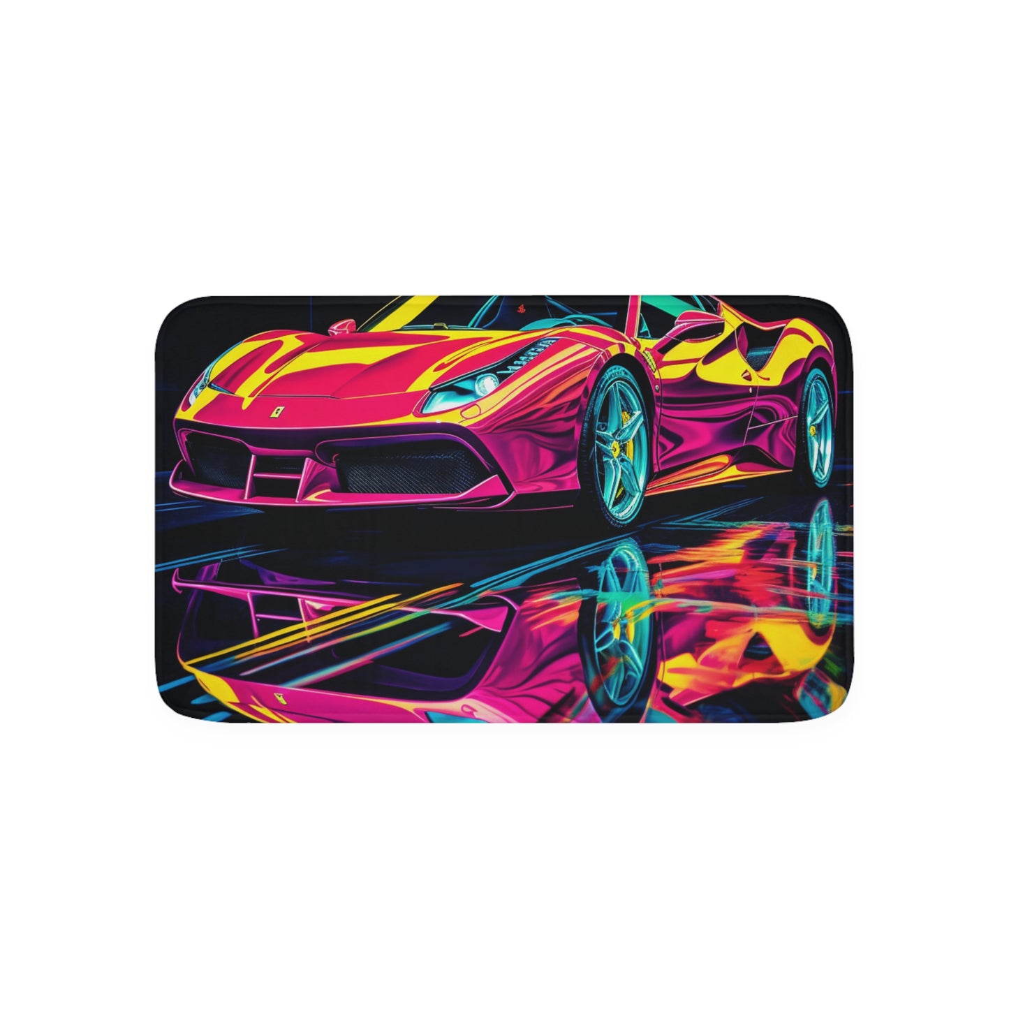 Memory Foam Bath Mat Pink Ferrari Macro 1