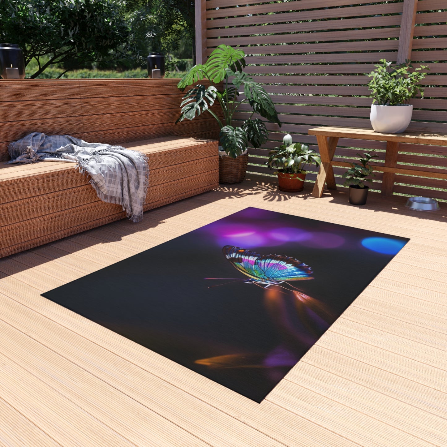 Outdoor Rug  Photo Realistic Butterfly 1