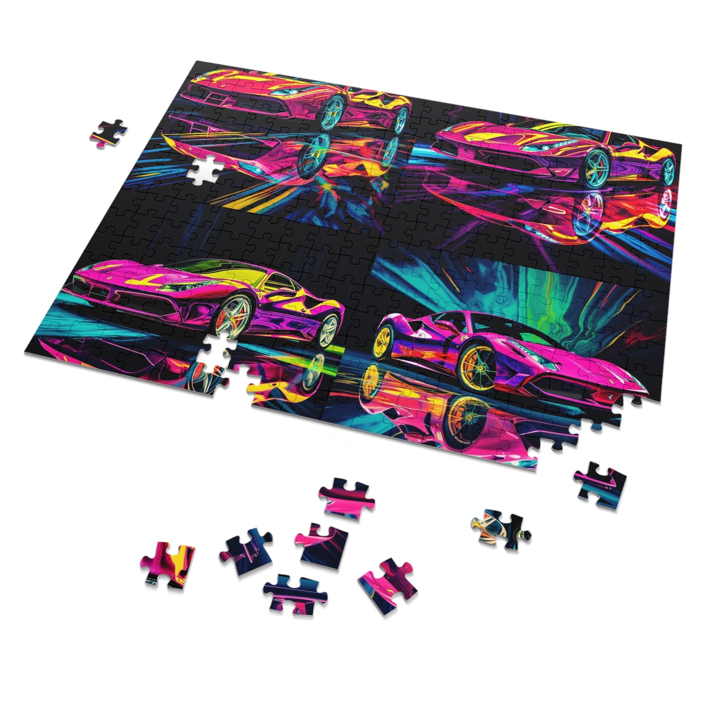 Jigsaw Puzzle (30, 110, 252, 500,1000-Piece) Pink Ferrari Macro 5