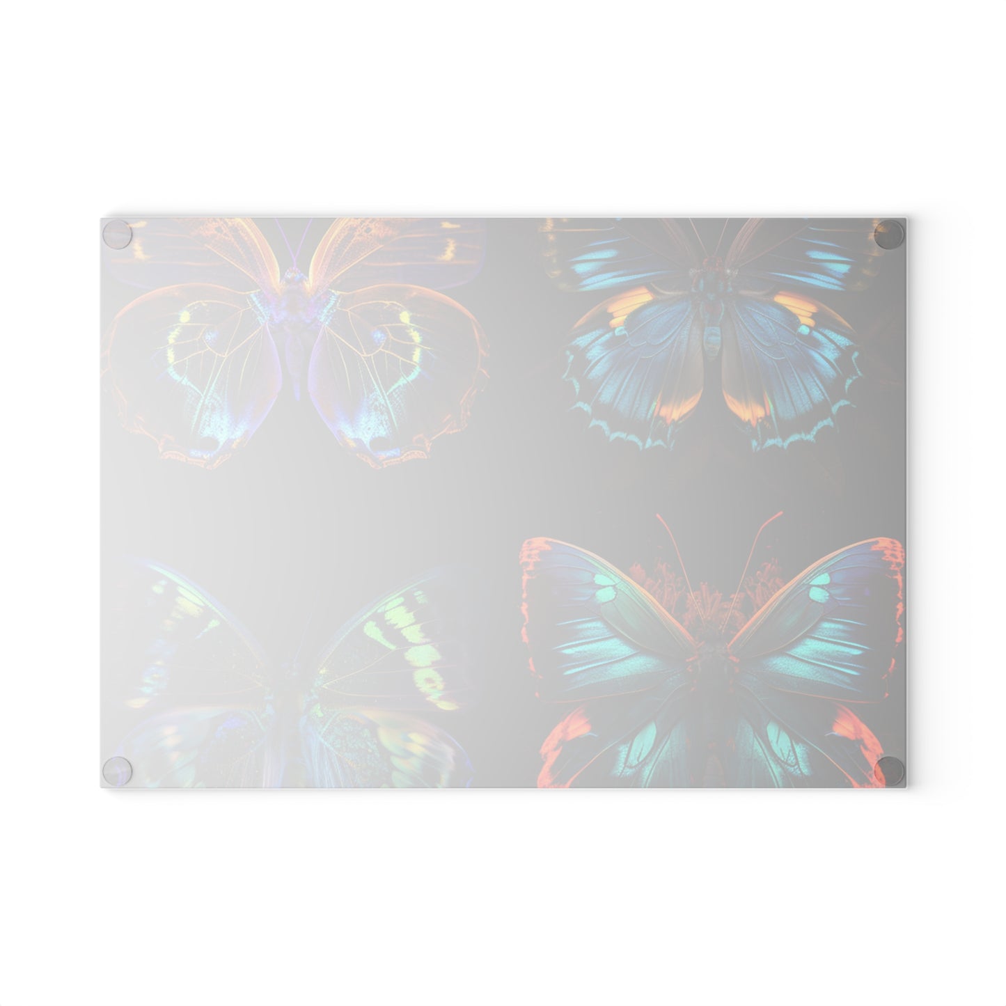 Glass Cutting Board Neon Butterfly Flair 5