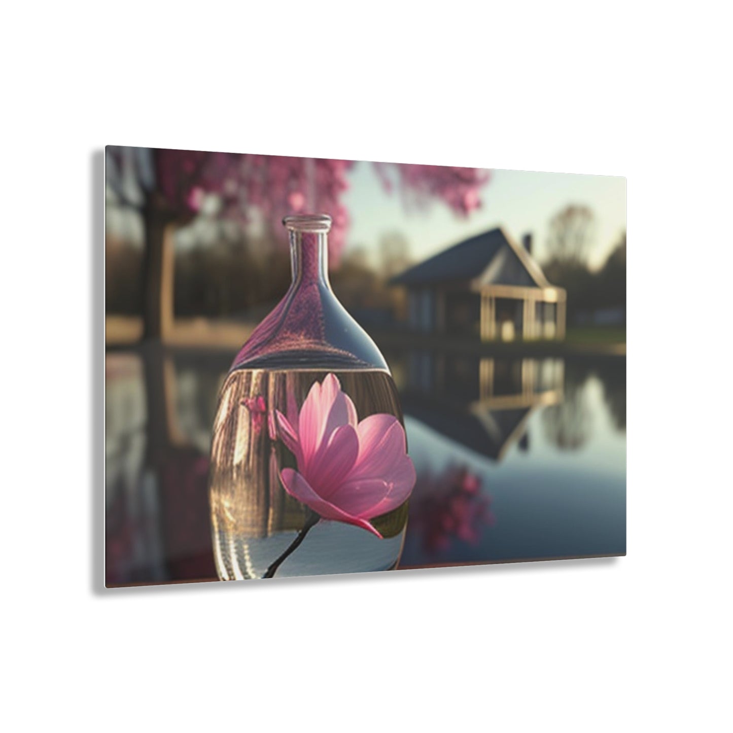 Acrylic Prints Magnolia in a Glass vase 2