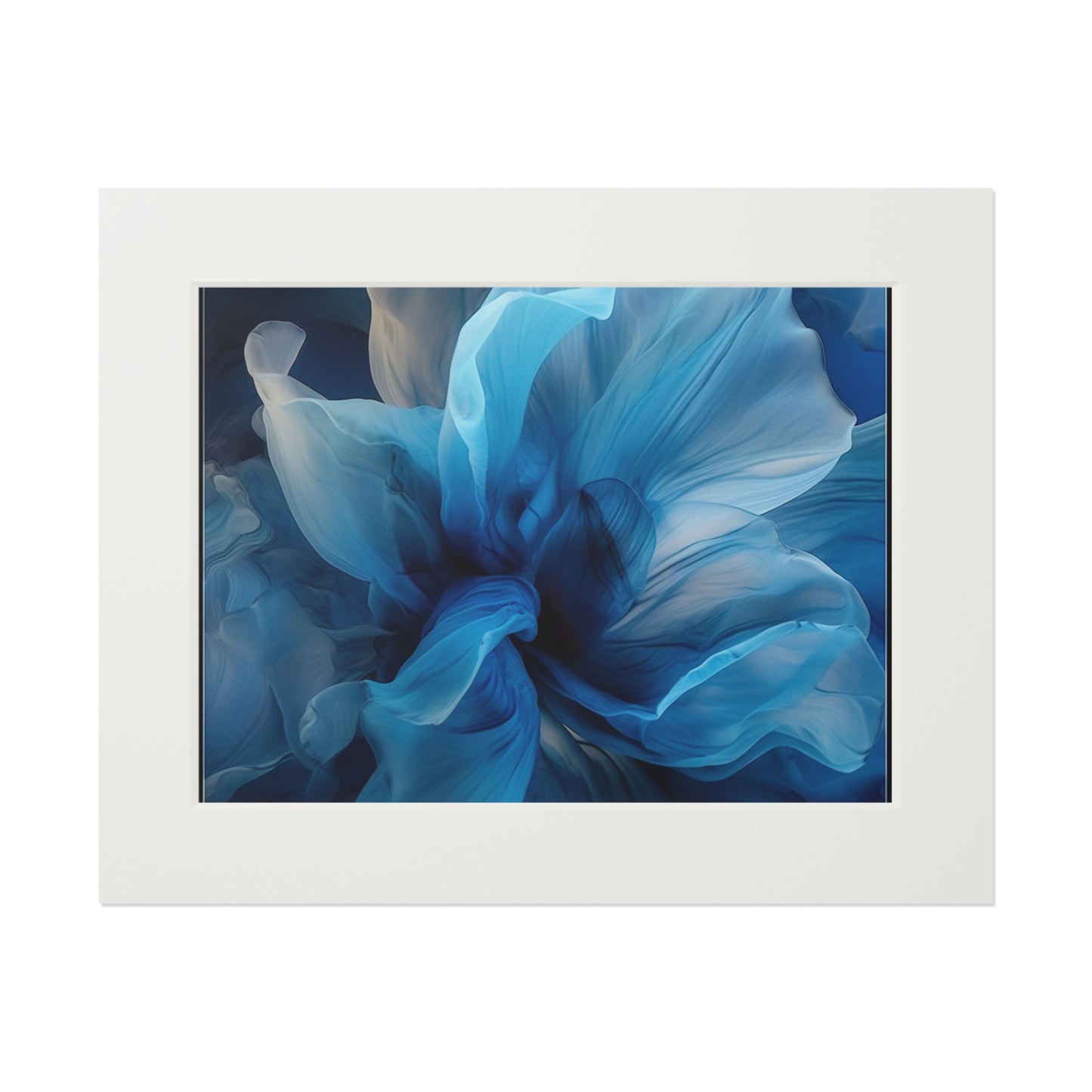 Fine Art Prints (Passepartout Paper Frame) Blue Tluip Abstract 2