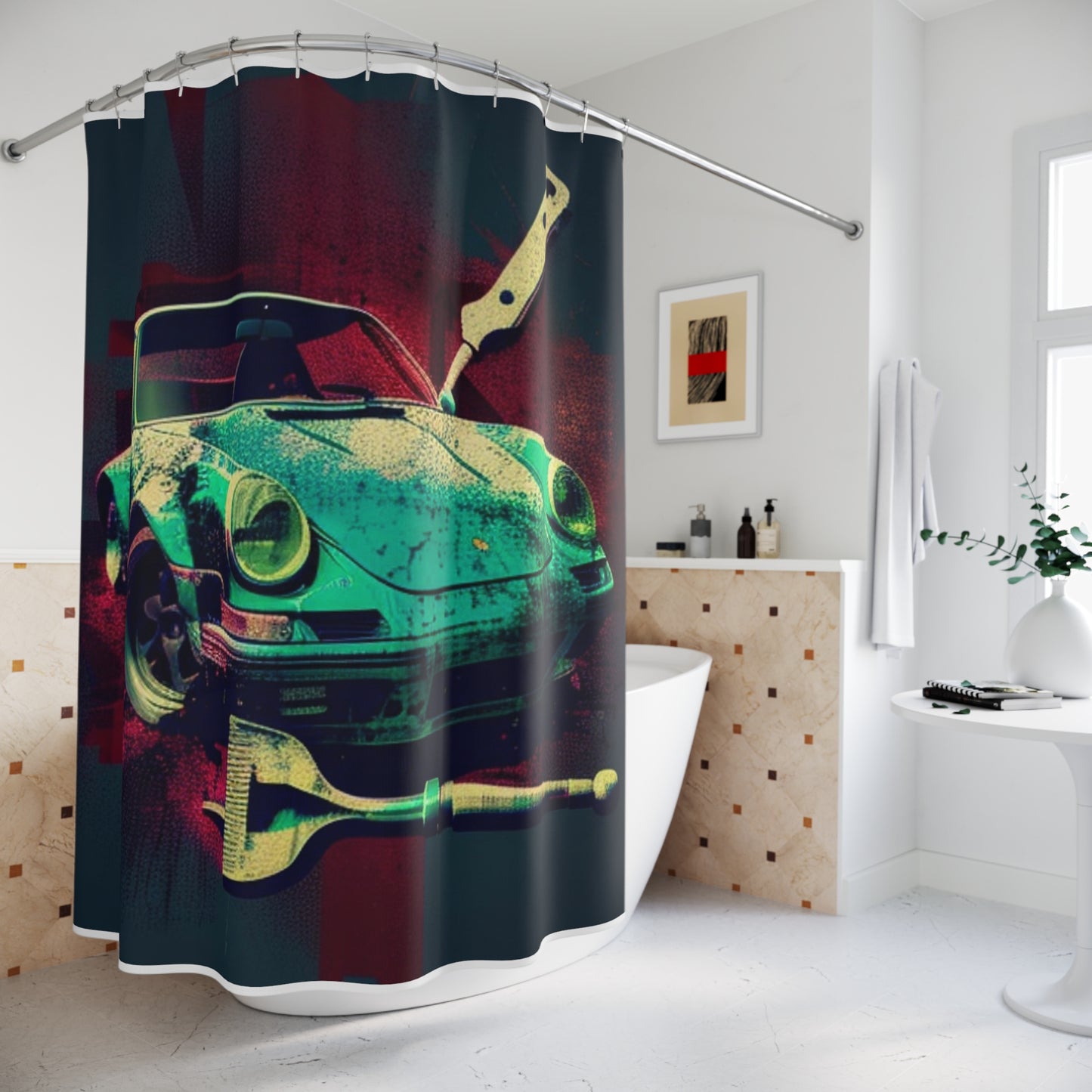 Polyester Shower Curtain Porsche Abstract 4