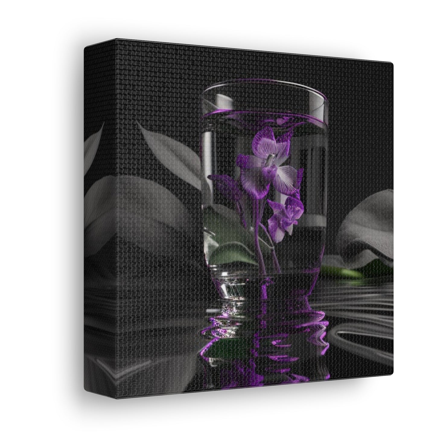 Canvas Gallery Wraps Purple Orchid Glass vase 1