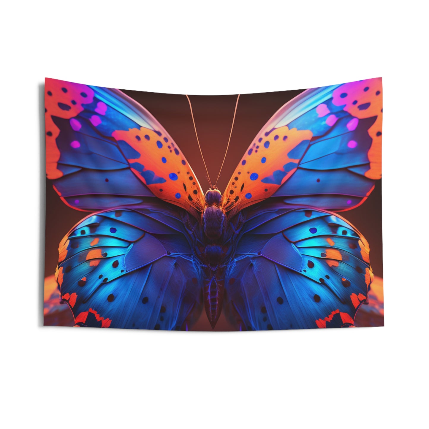 Indoor Wall Tapestries Neon Butterfly Macro 3
