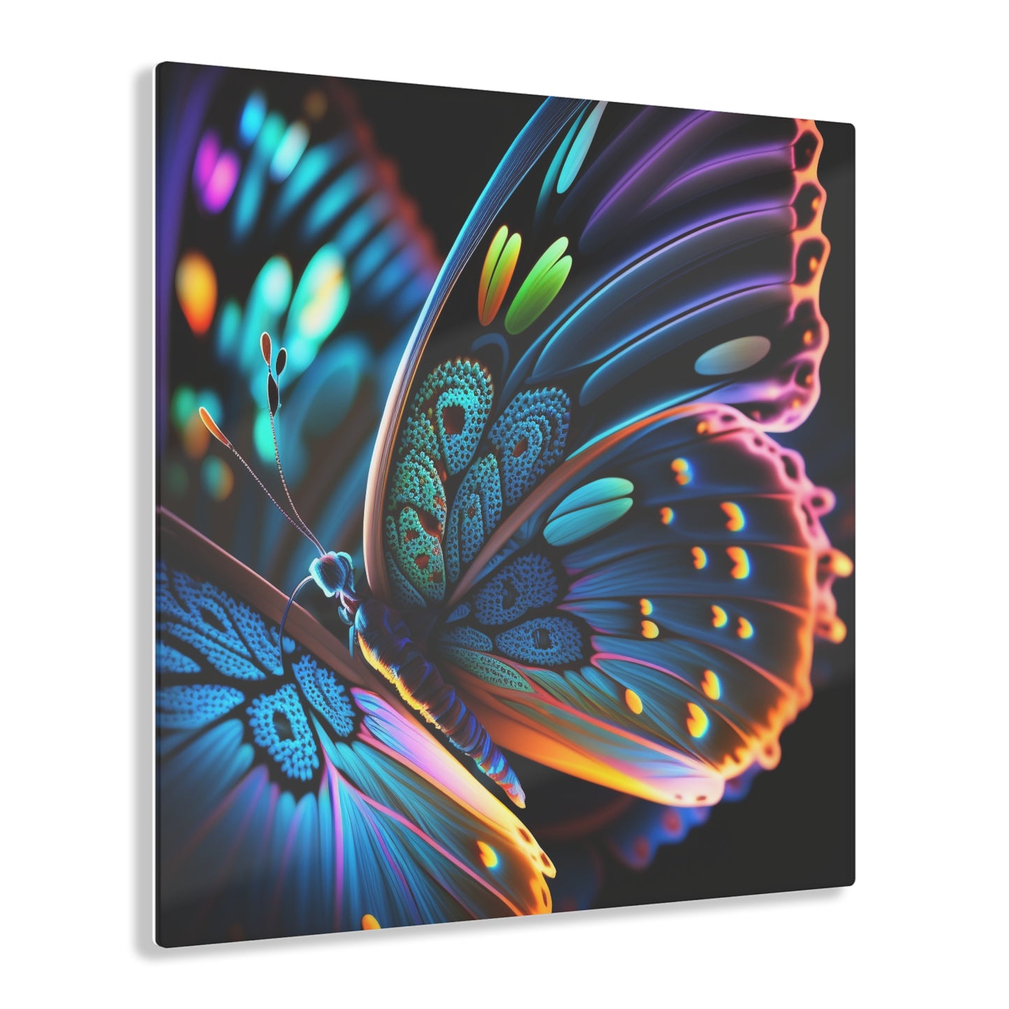 Acrylic Prints Neon Butterfly Macro 2