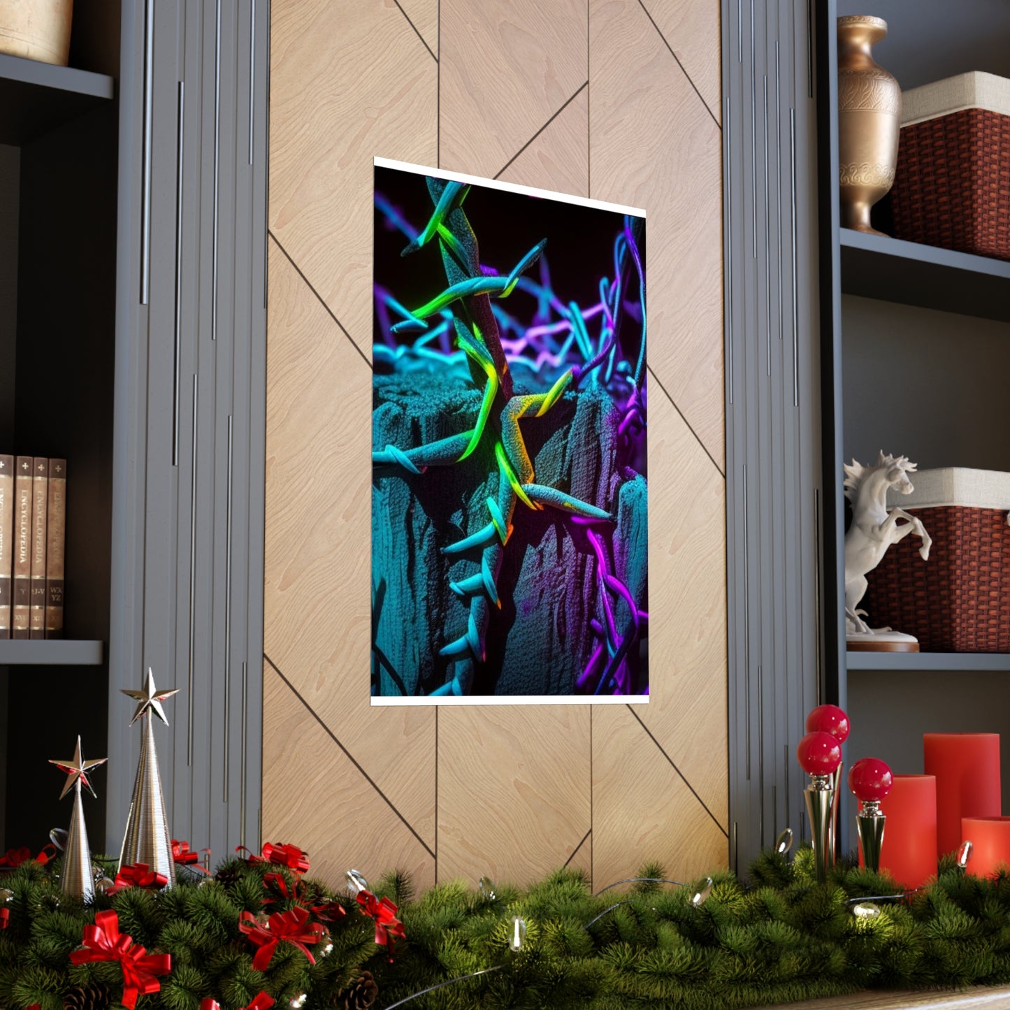 Premium Matte Vertical Posters Macro Neon Barbs 3