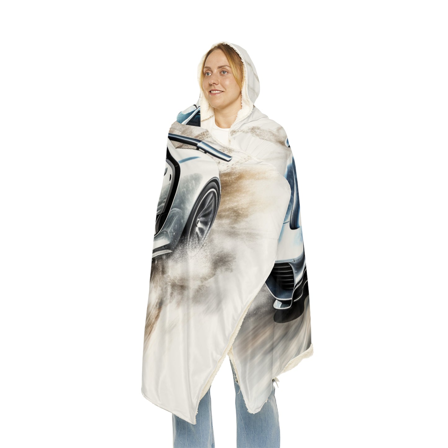 Snuggle Hooded Blanket 918 Spyder white background driving fast with water splashing 2