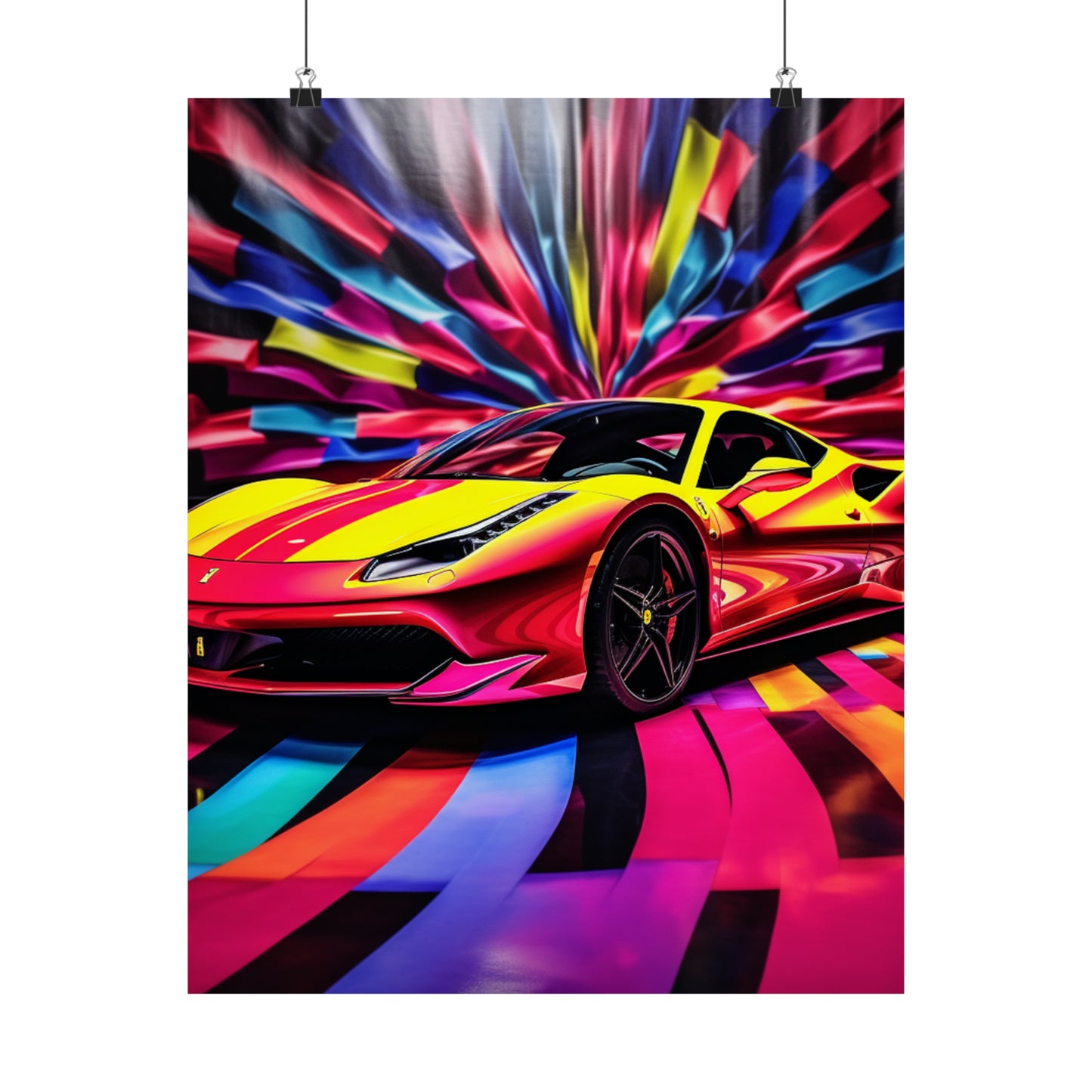 Premium Matte Vertical Posters Macro Flag Ferrari 3