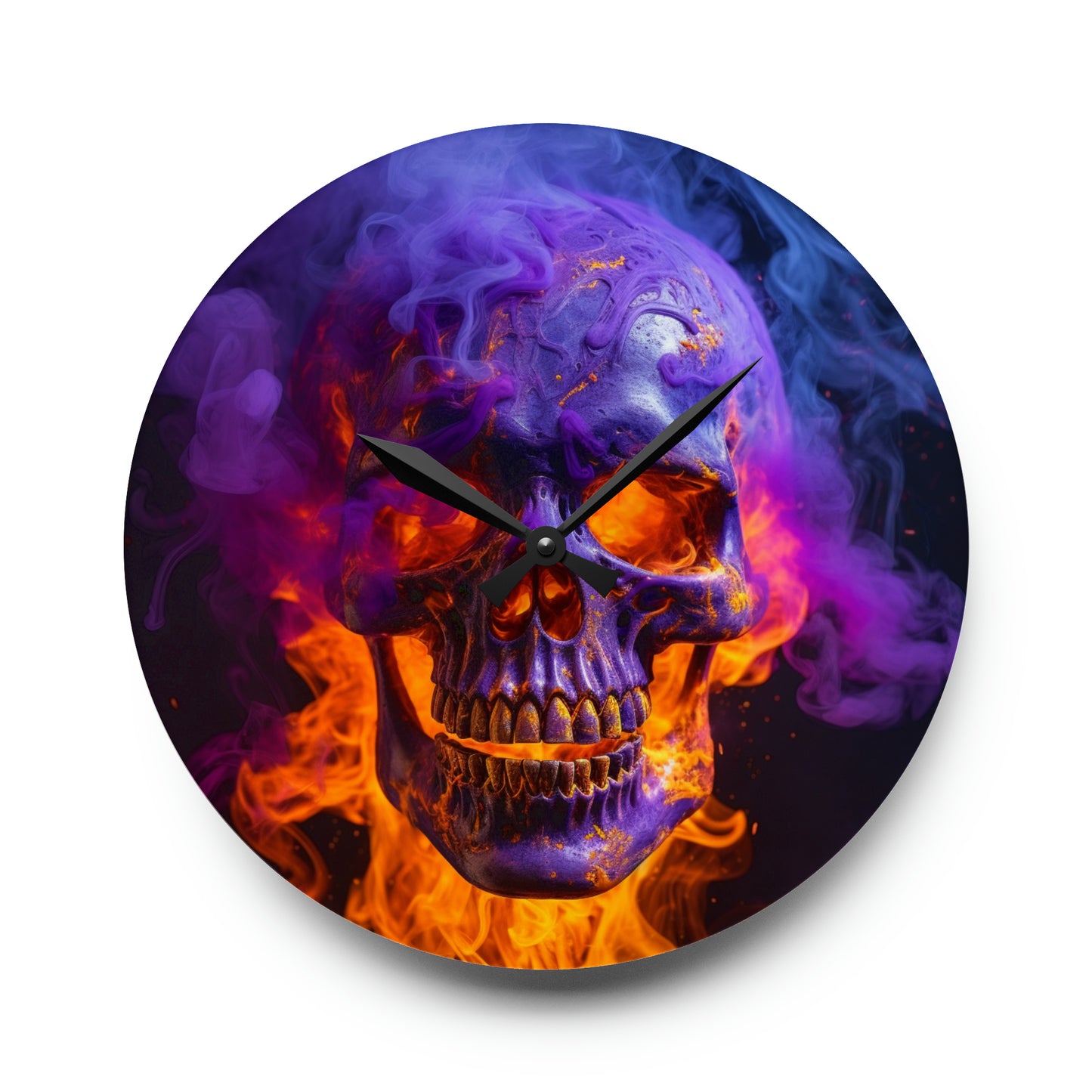 Acrylic Wall Clock Macro Skull 1