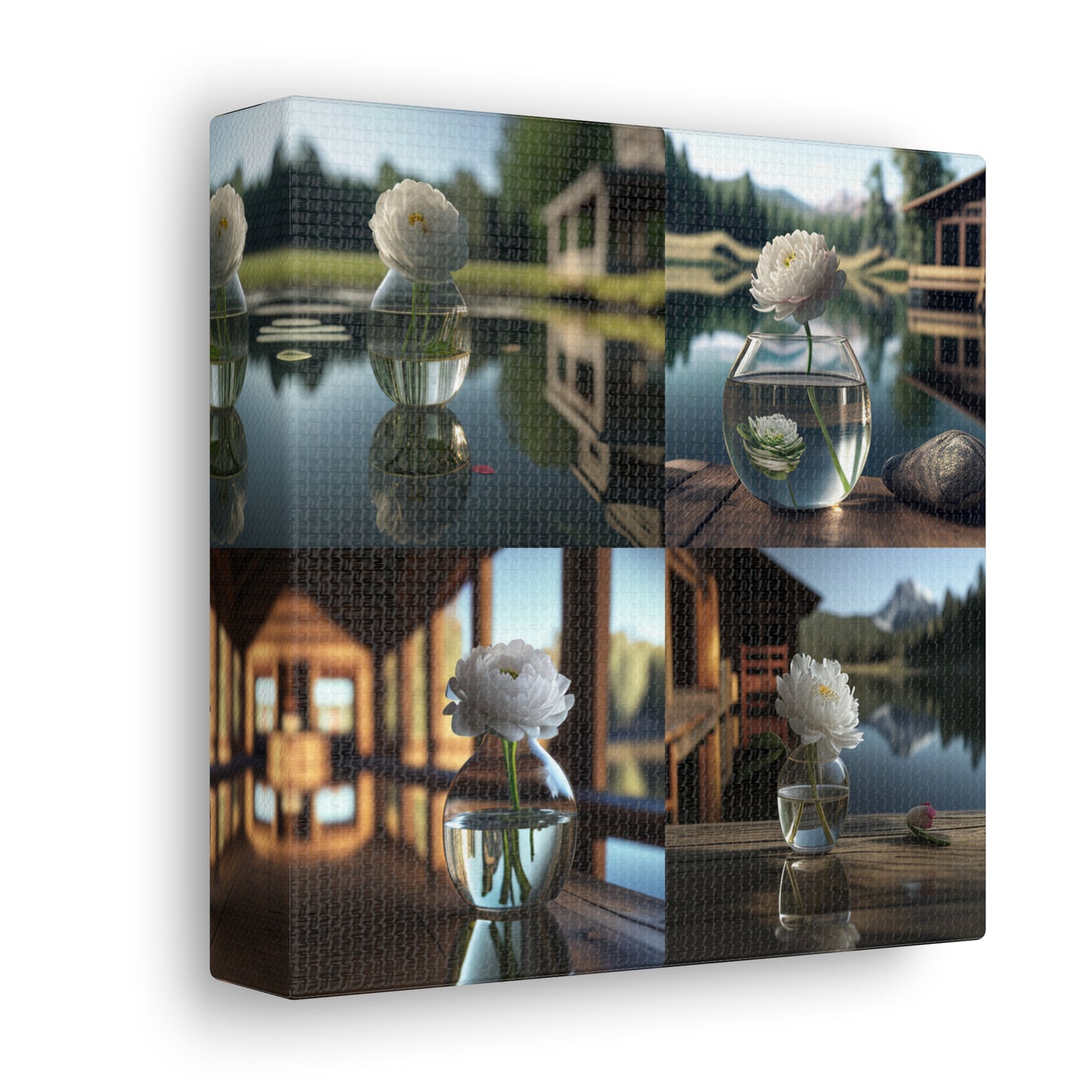 Canvas Gallery Wraps White Peony glass vase 5