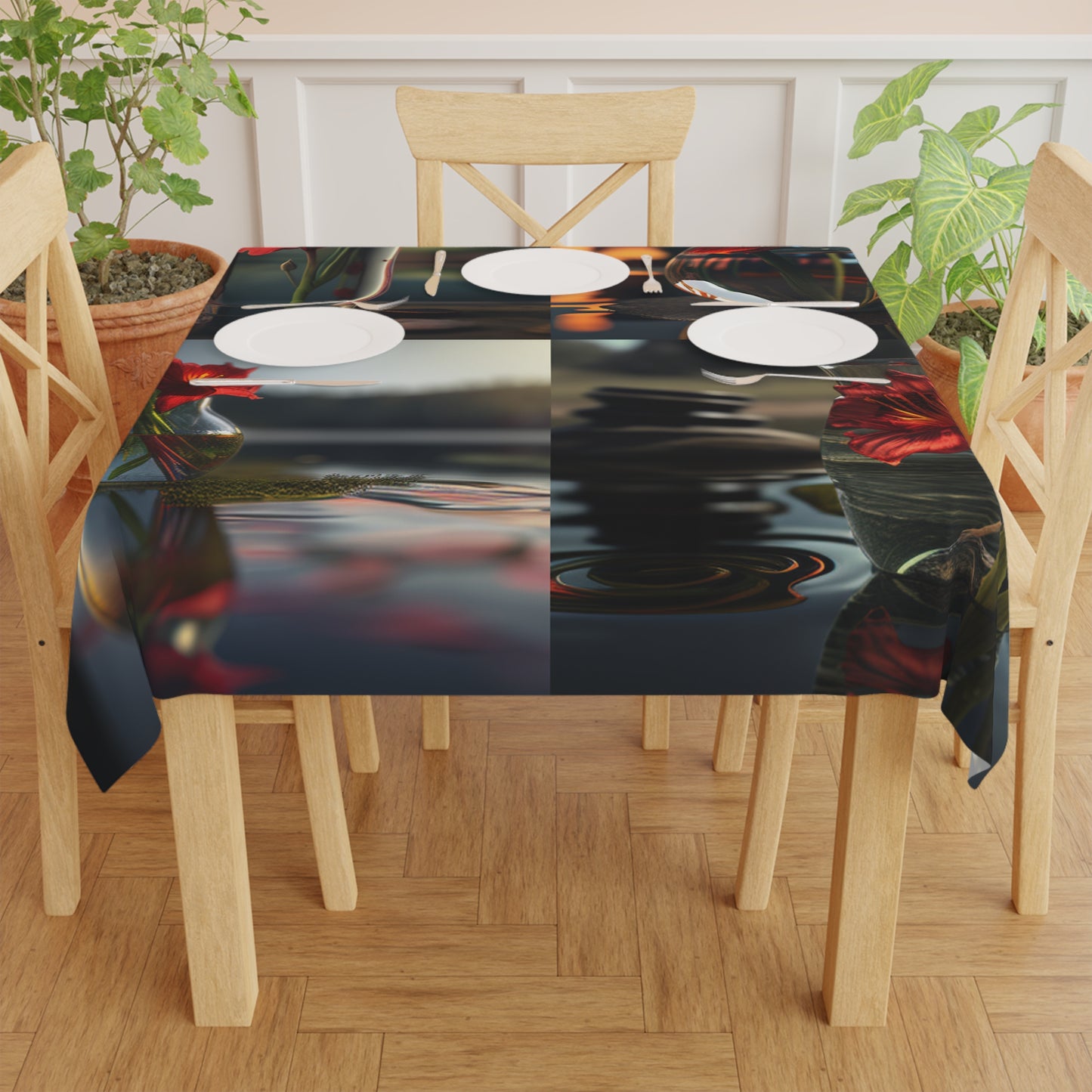 Tablecloth Red Lily in a Glass vase 5