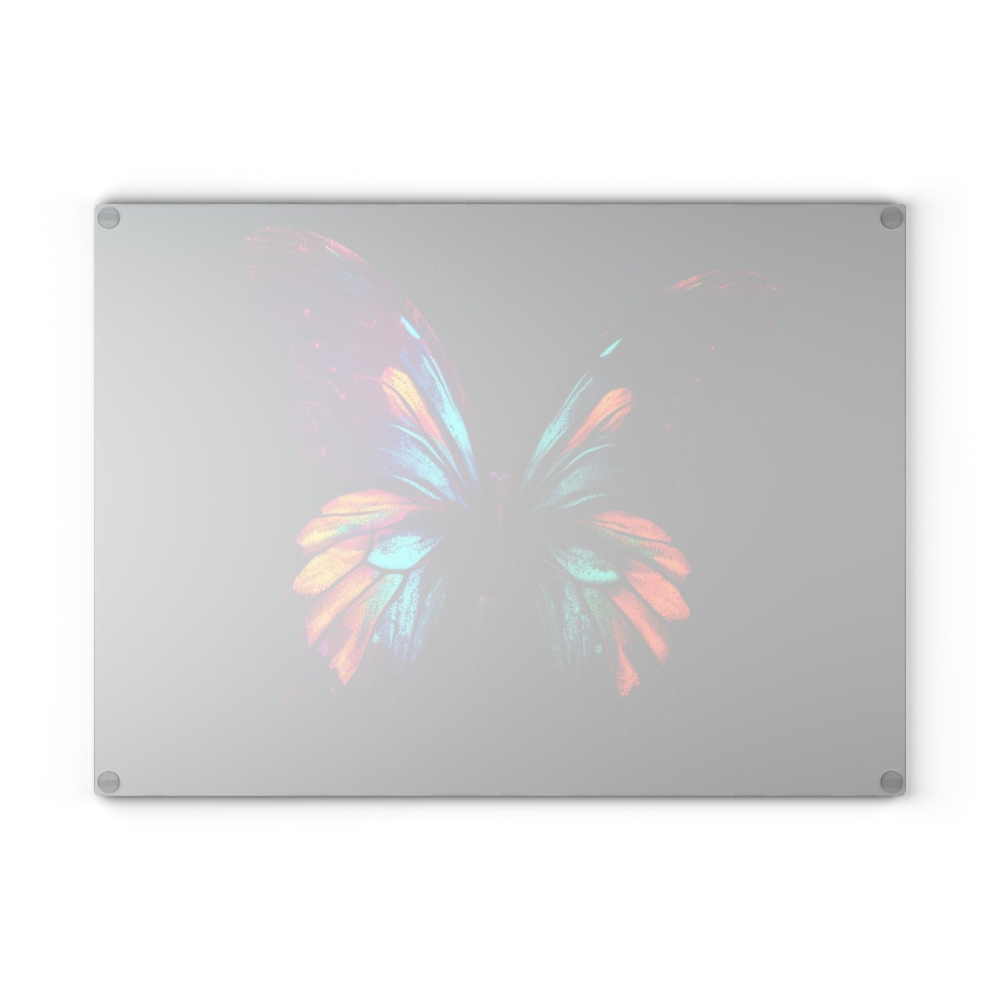 Glass Cutting Board Hyper Colorful Butterfly Macro 4