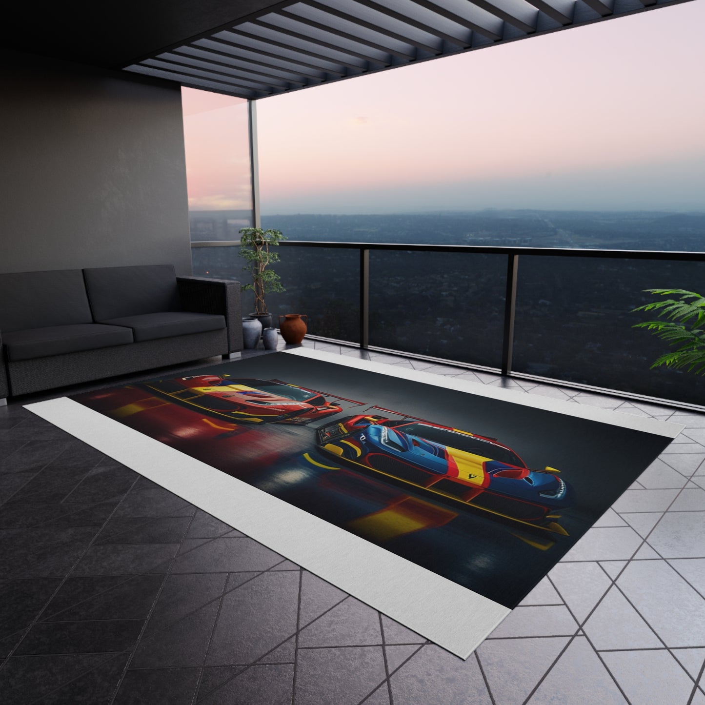 Outdoor Rug  Ferrari Red Blue 4