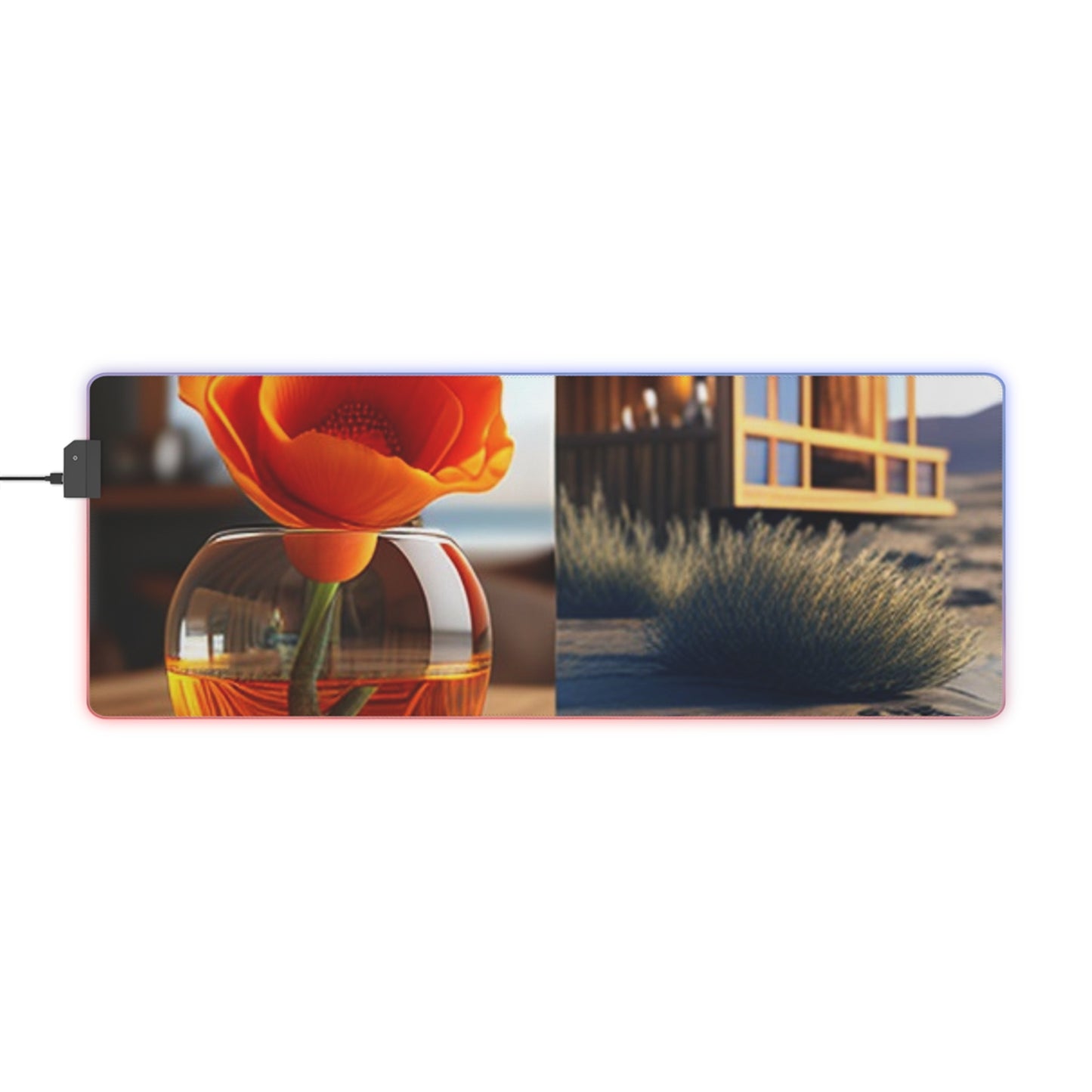 LED Gaming Mouse Pad Poppy in a Glass Vase 3