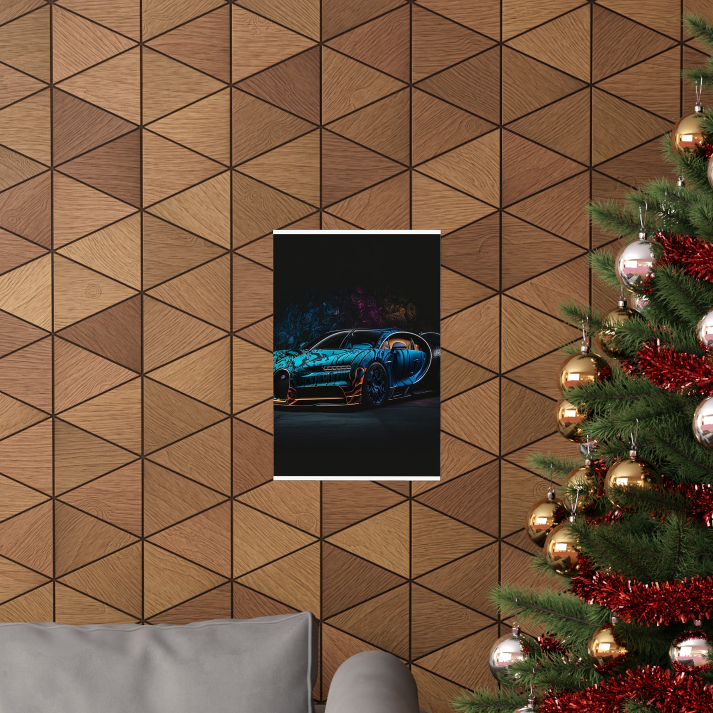 Premium Matte Vertical Posters Bugatti Blue 3