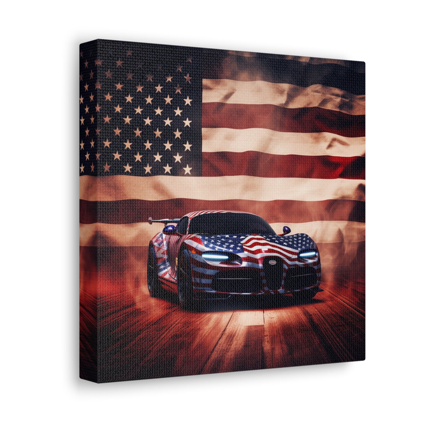 Canvas Gallery Wraps Abstract American Flag Background Bugatti 2