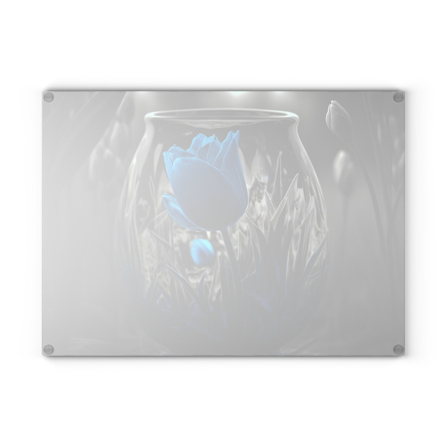 Glass Cutting Board Tulip Blue 6