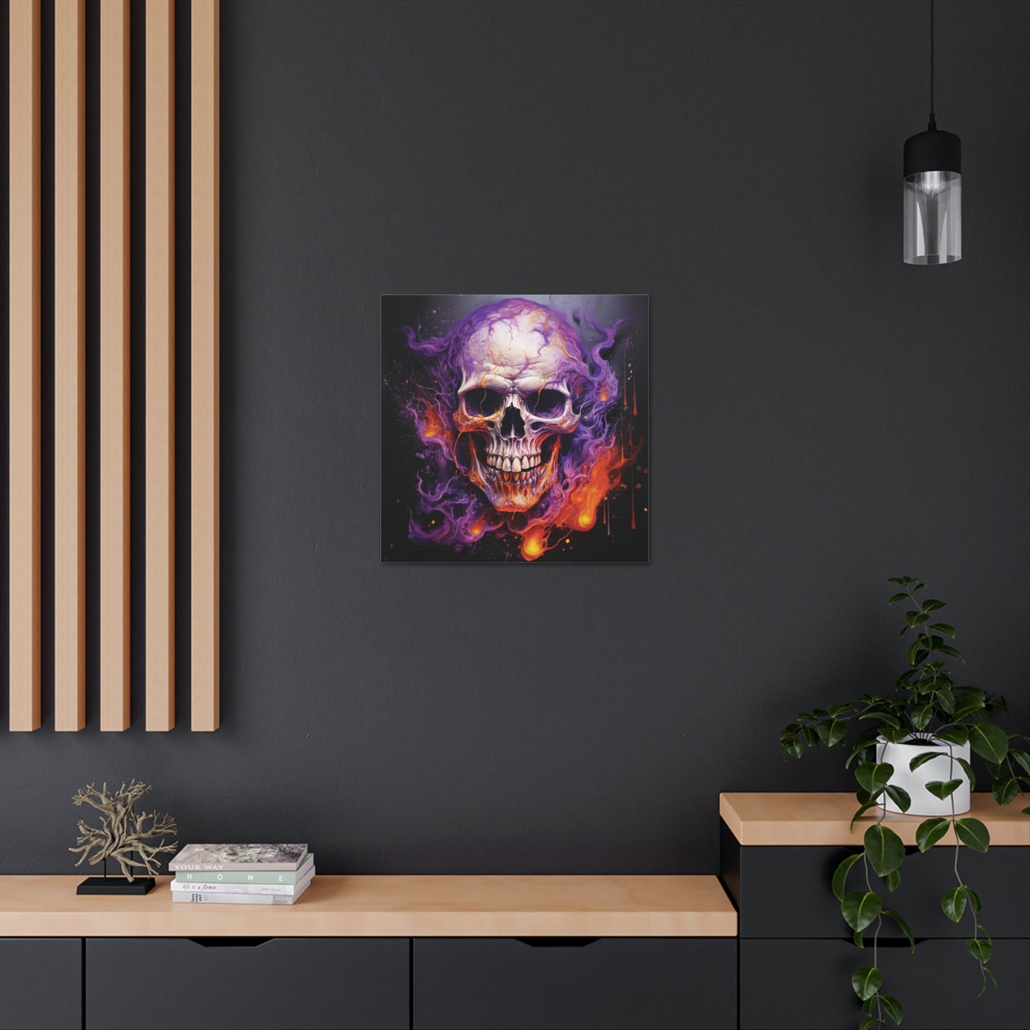 Canvas Gallery Wraps Skull Flames 2