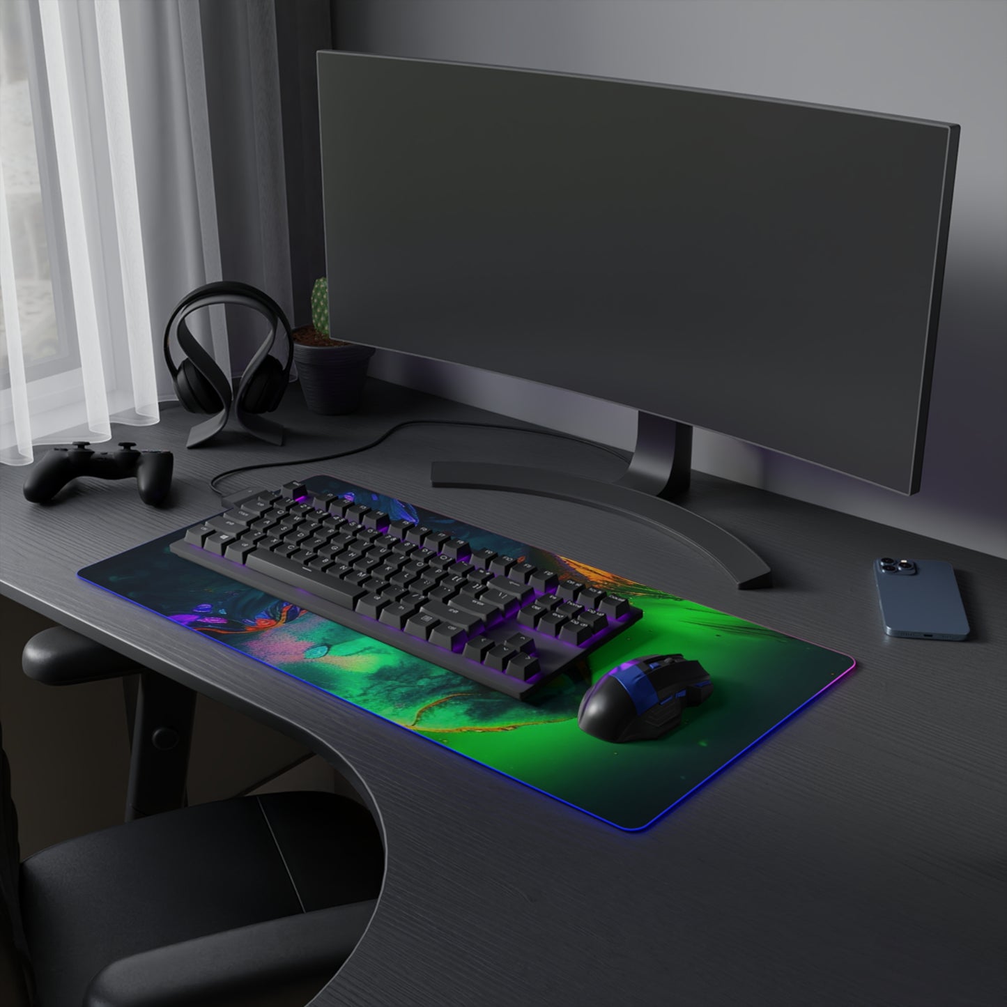 LED Gaming Mouse Pad Florescent Glow 1