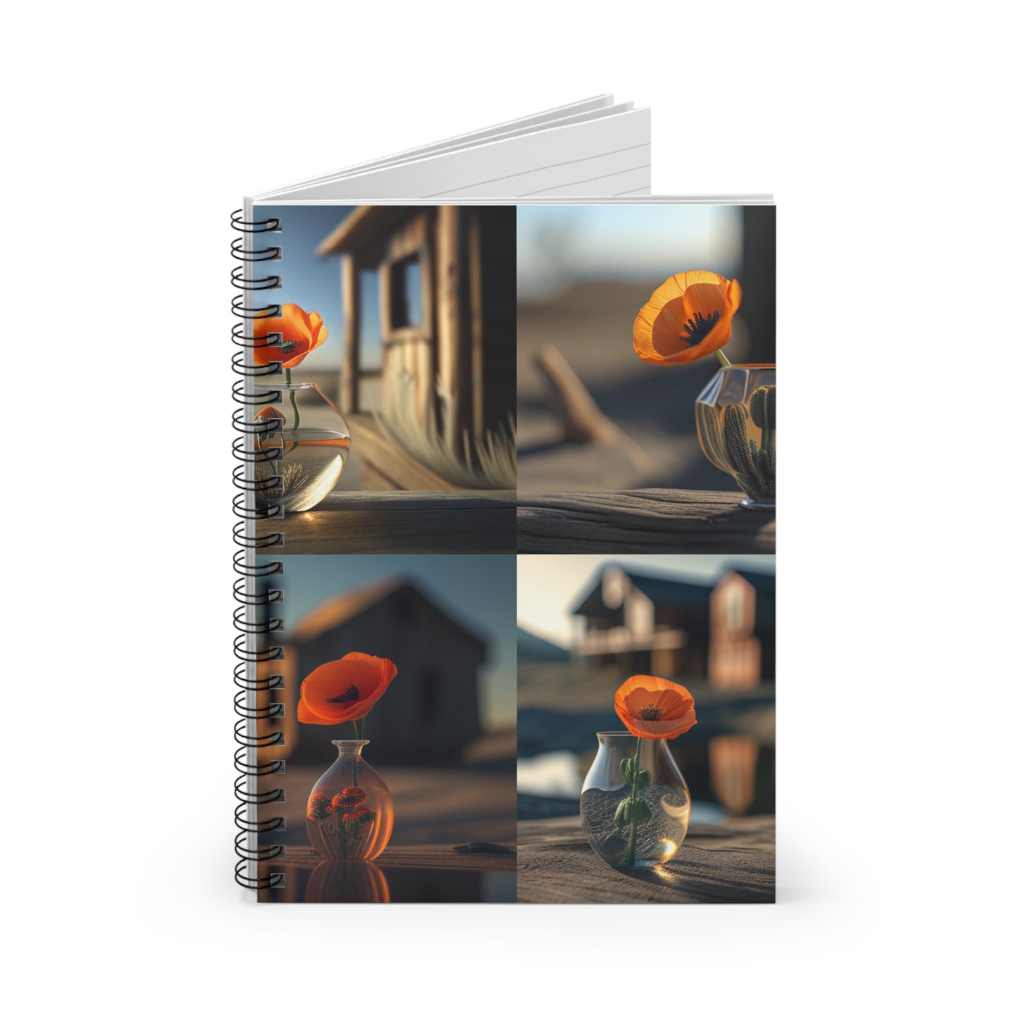 Spiral Notebook - Ruled Line Orange Poppy in a Vase 5