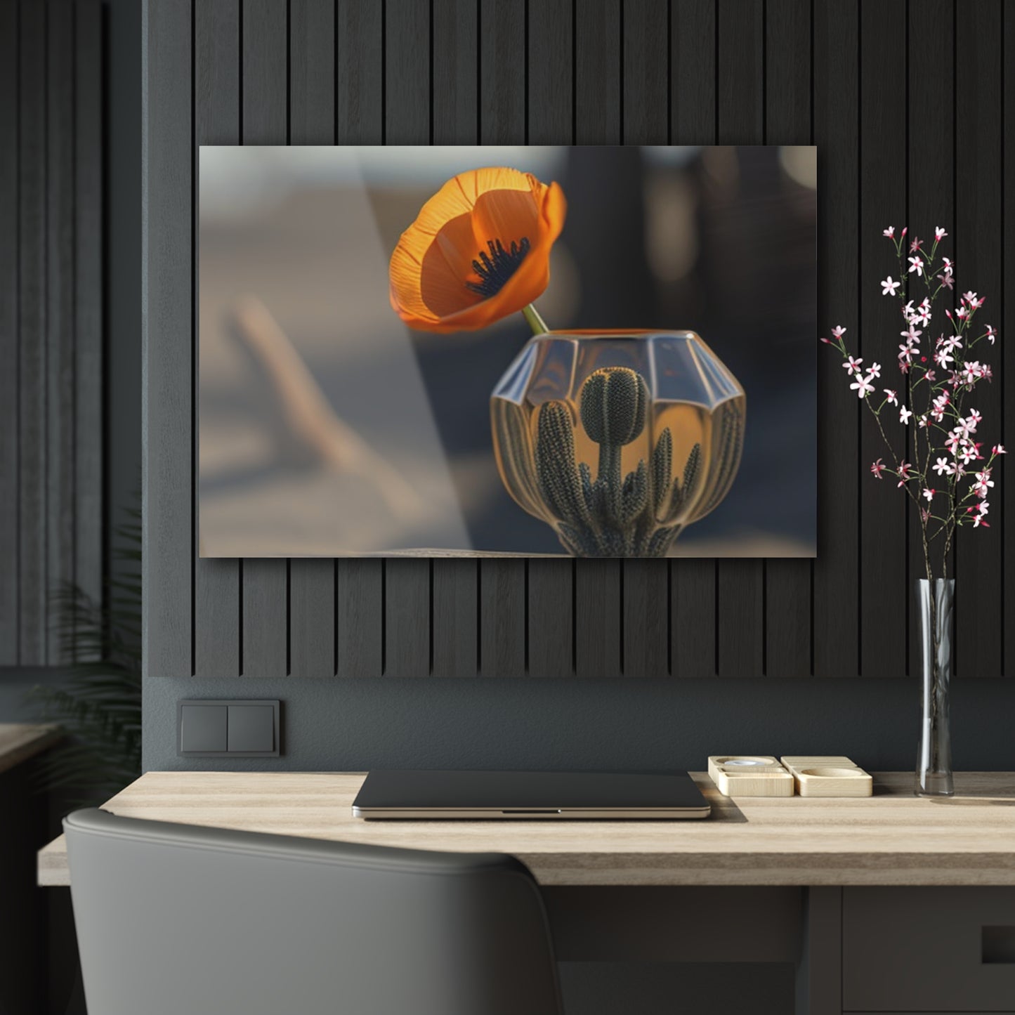 Acrylic Prints Orange Poppy in a Vase 2