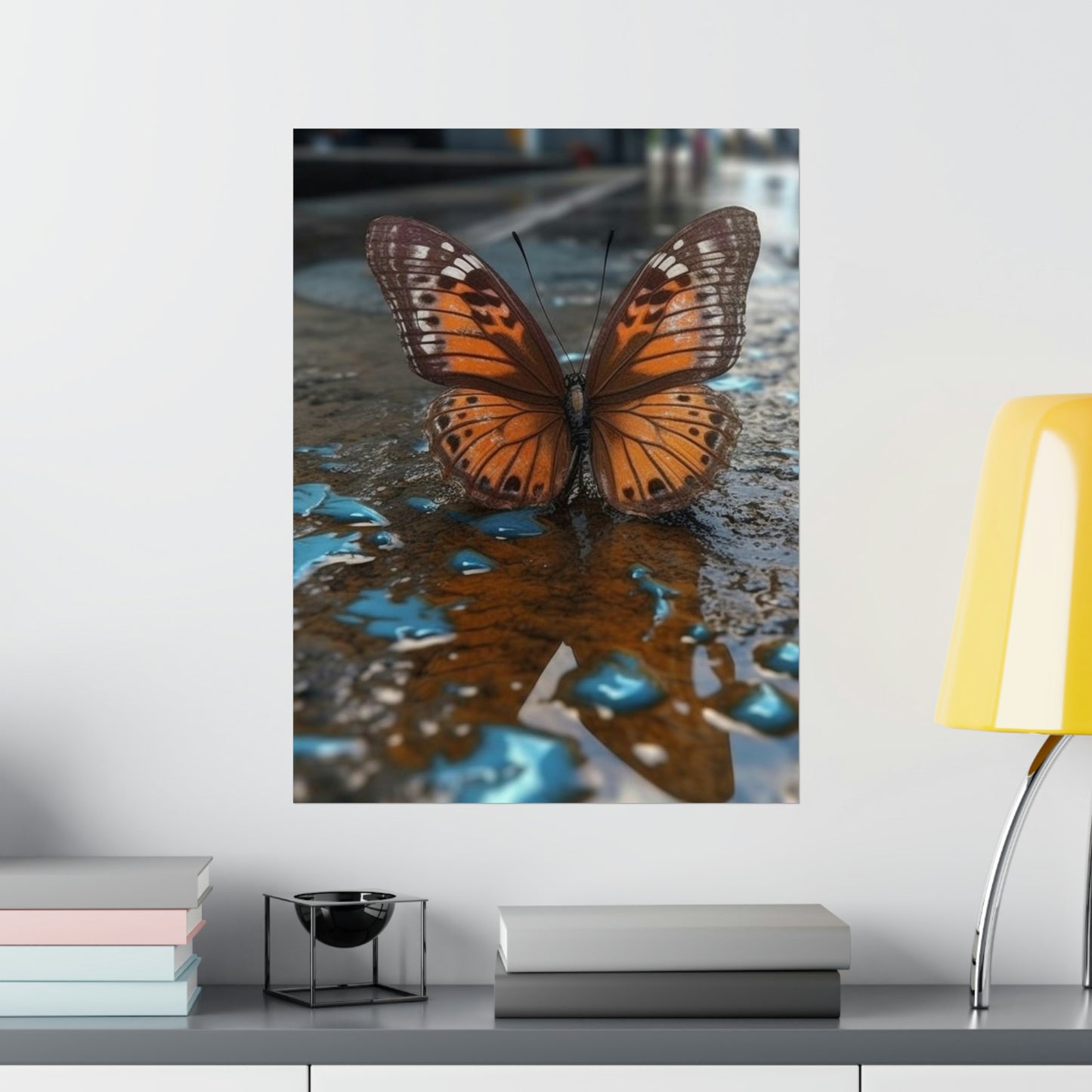 Premium Matte Vertical Posters Water Butterfly Street 2