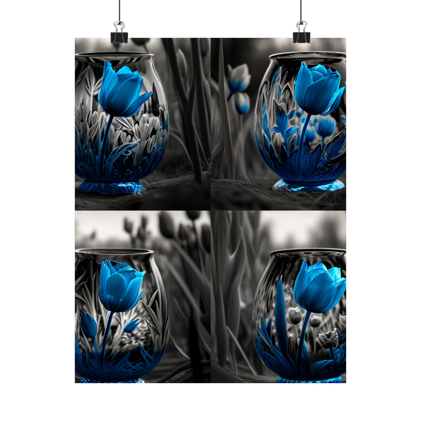 Premium Matte Vertical Posters Tulip Blue 5