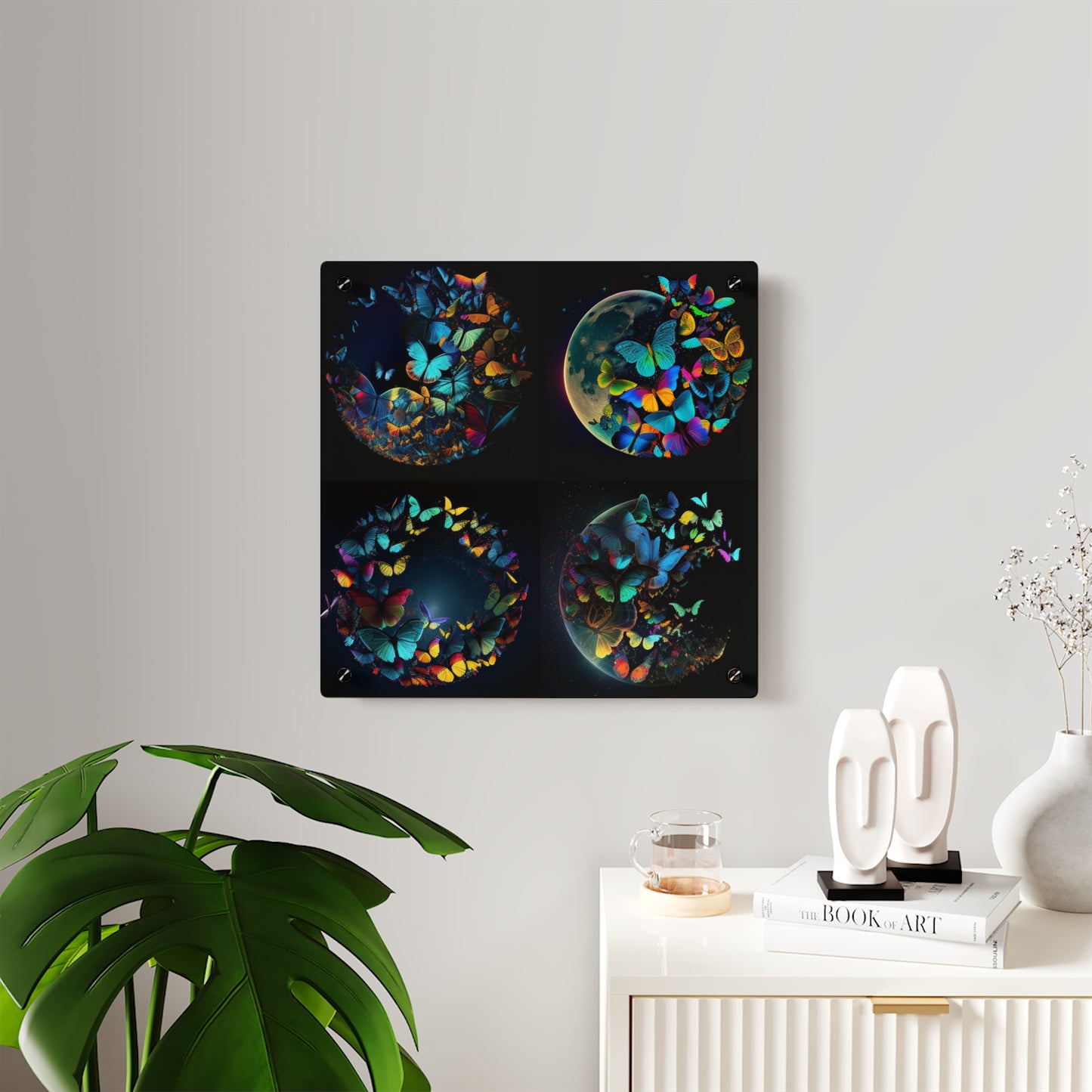 Acrylic Wall Art Panels Moon Butterfly 5