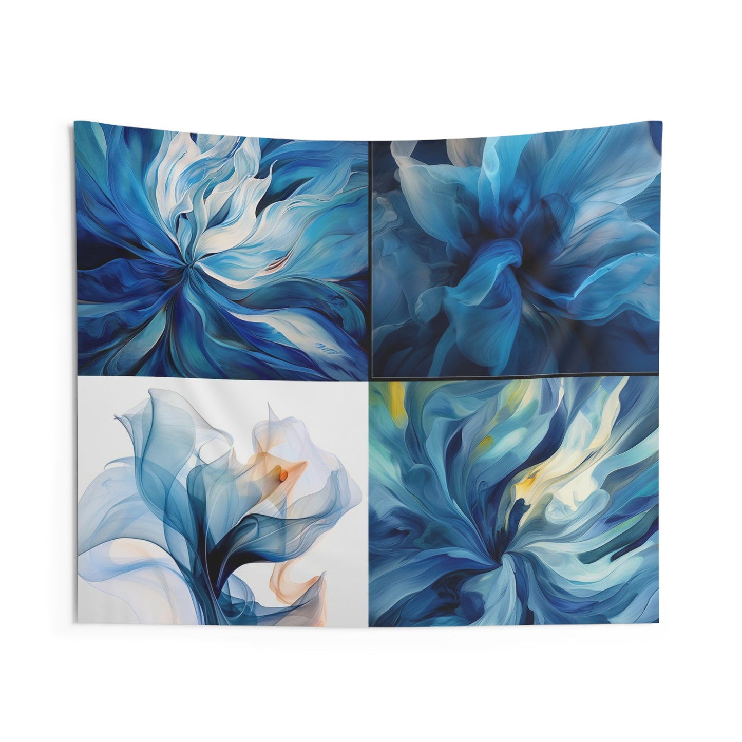 Indoor Wall Tapestries Blue Tluip Abstract 5