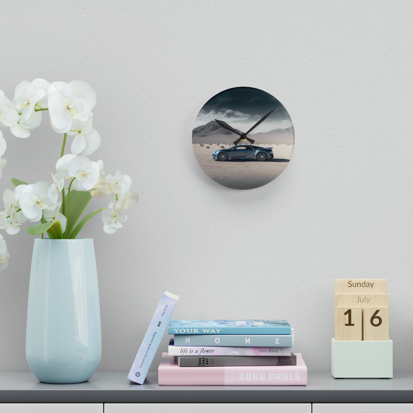 Acrylic Wall Clock Bugatti Real Look 1
